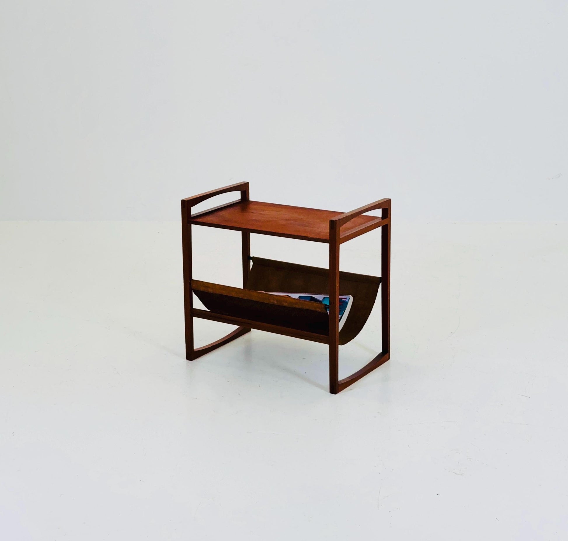 Mid century Danish teak magazine rack - side table by Kai Kristiansen for Sika Mobler, 1960s