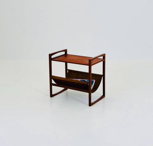 Mid century Danish teak magazine rack - side table by Kai Kristiansen for Sika Mobler, 1960s