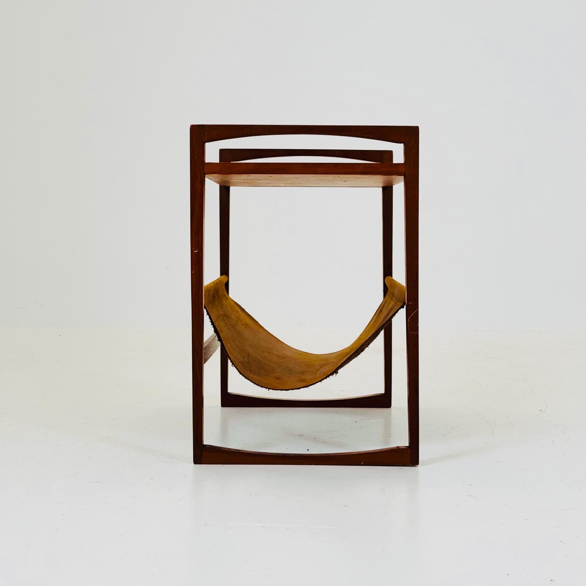 Mid century Danish teak magazine rack - side table by Kai Kristiansen for Sika Mobler, 1960s