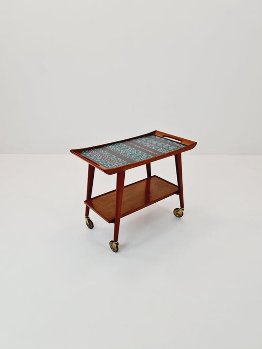 Original german vintage trolley mid century german design bar cart For Opal from the 1950s