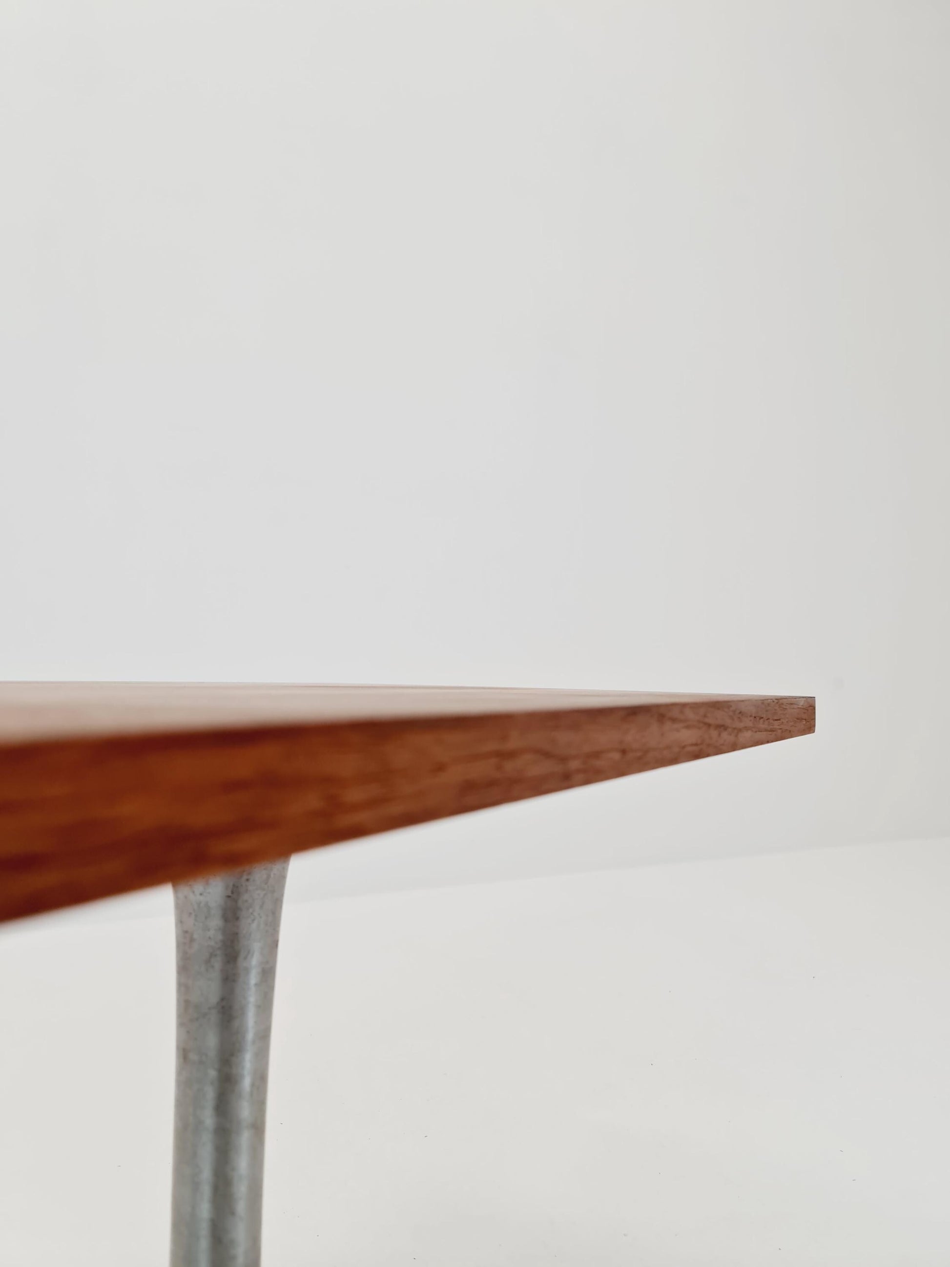 Midcentury German walntut revolving coffee table with tulip Base, 1970s