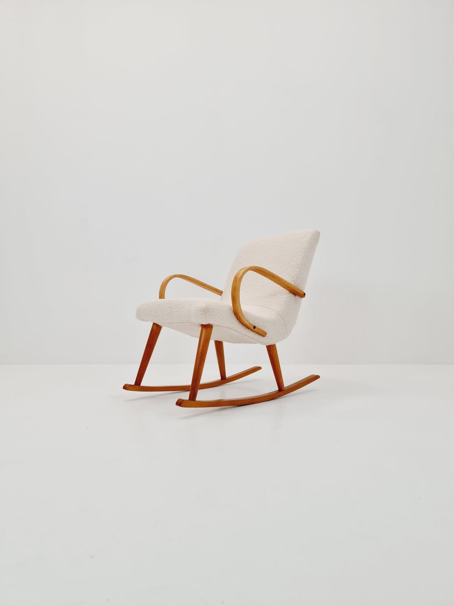 Mid century Scandinavian solid wood Rocking Chair , 1950s
