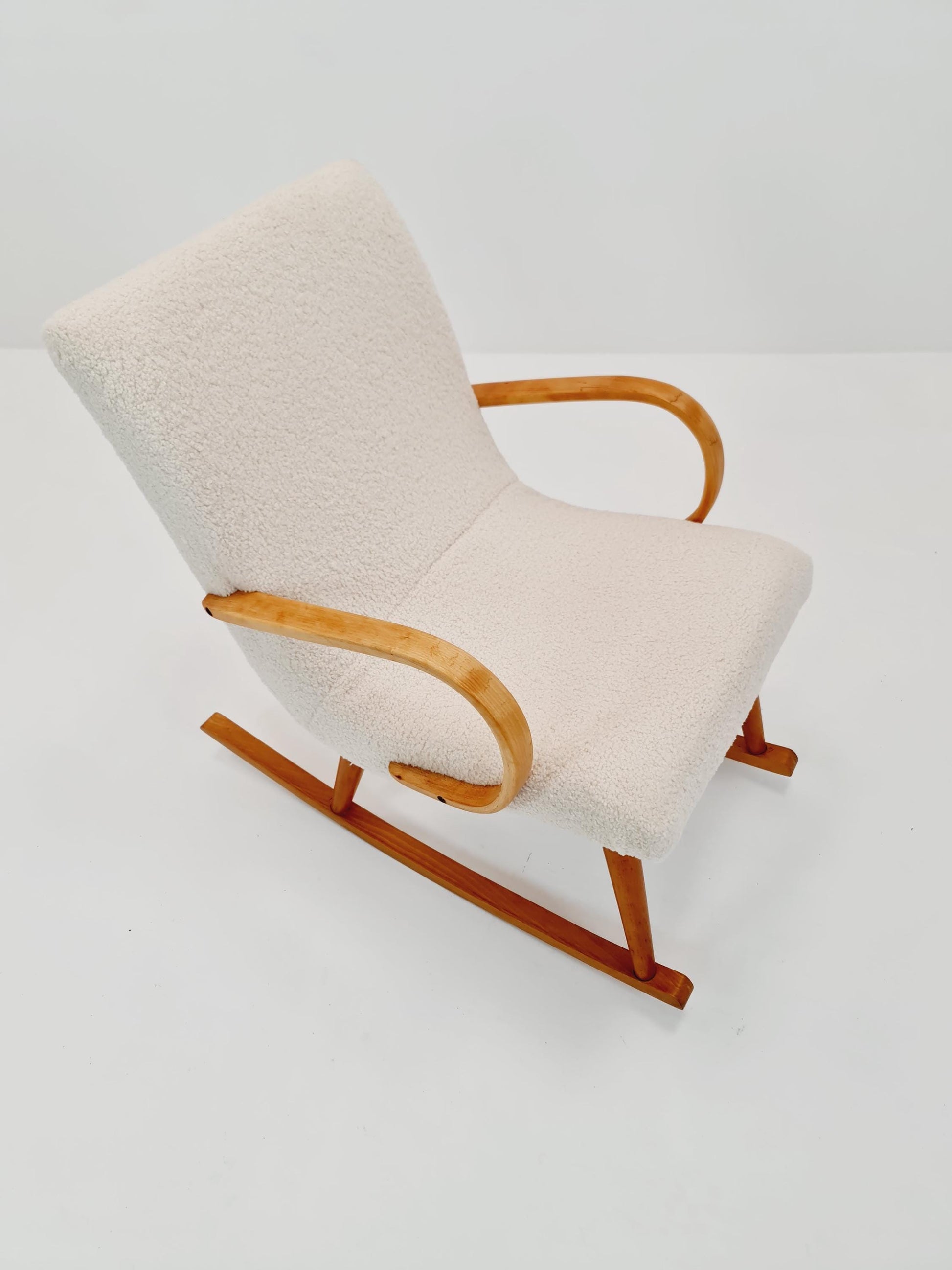 Mid century Scandinavian solid wood Rocking Chair , 1950s