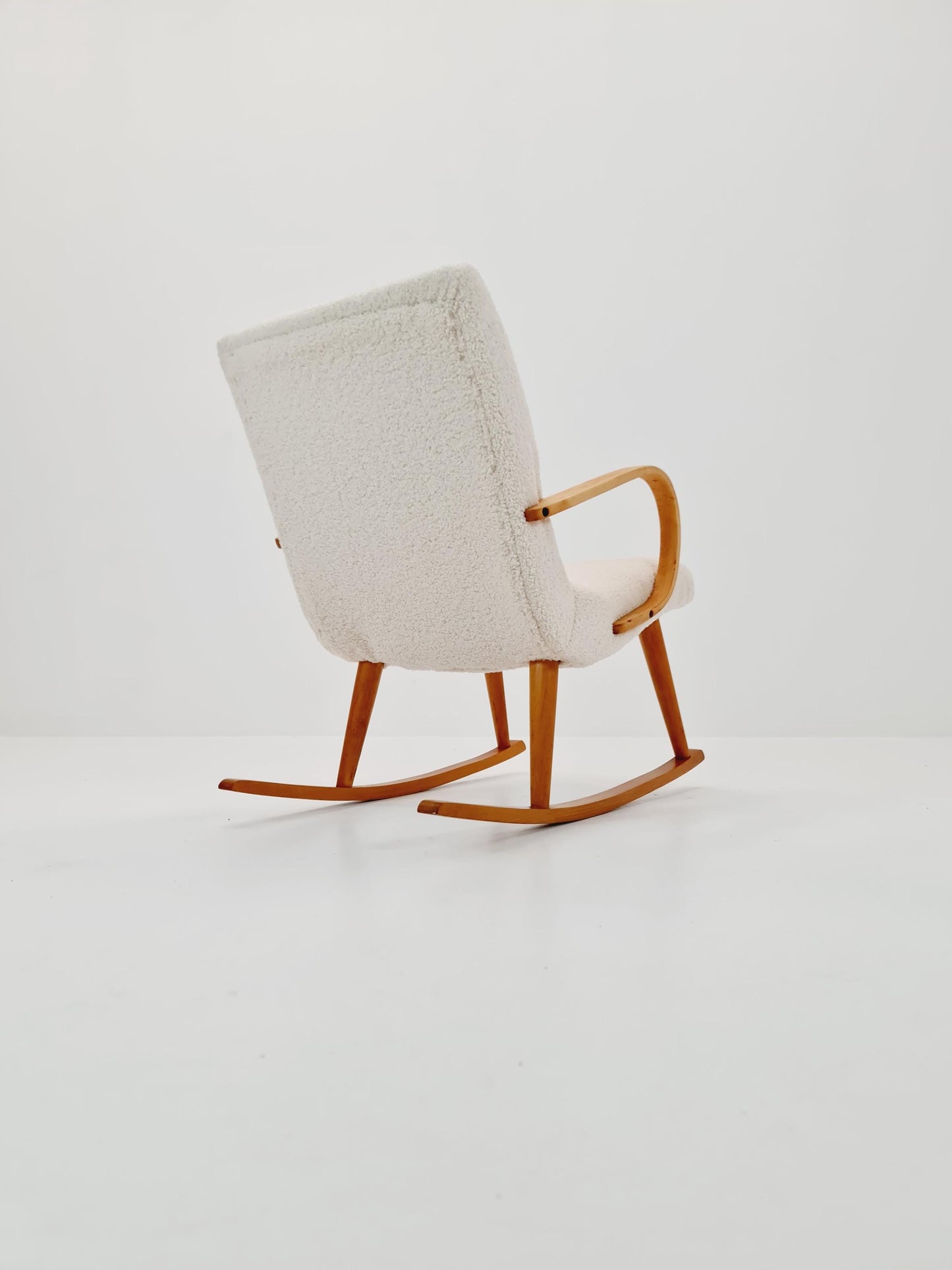 Mid century Scandinavian solid wood Rocking Chair , 1950s