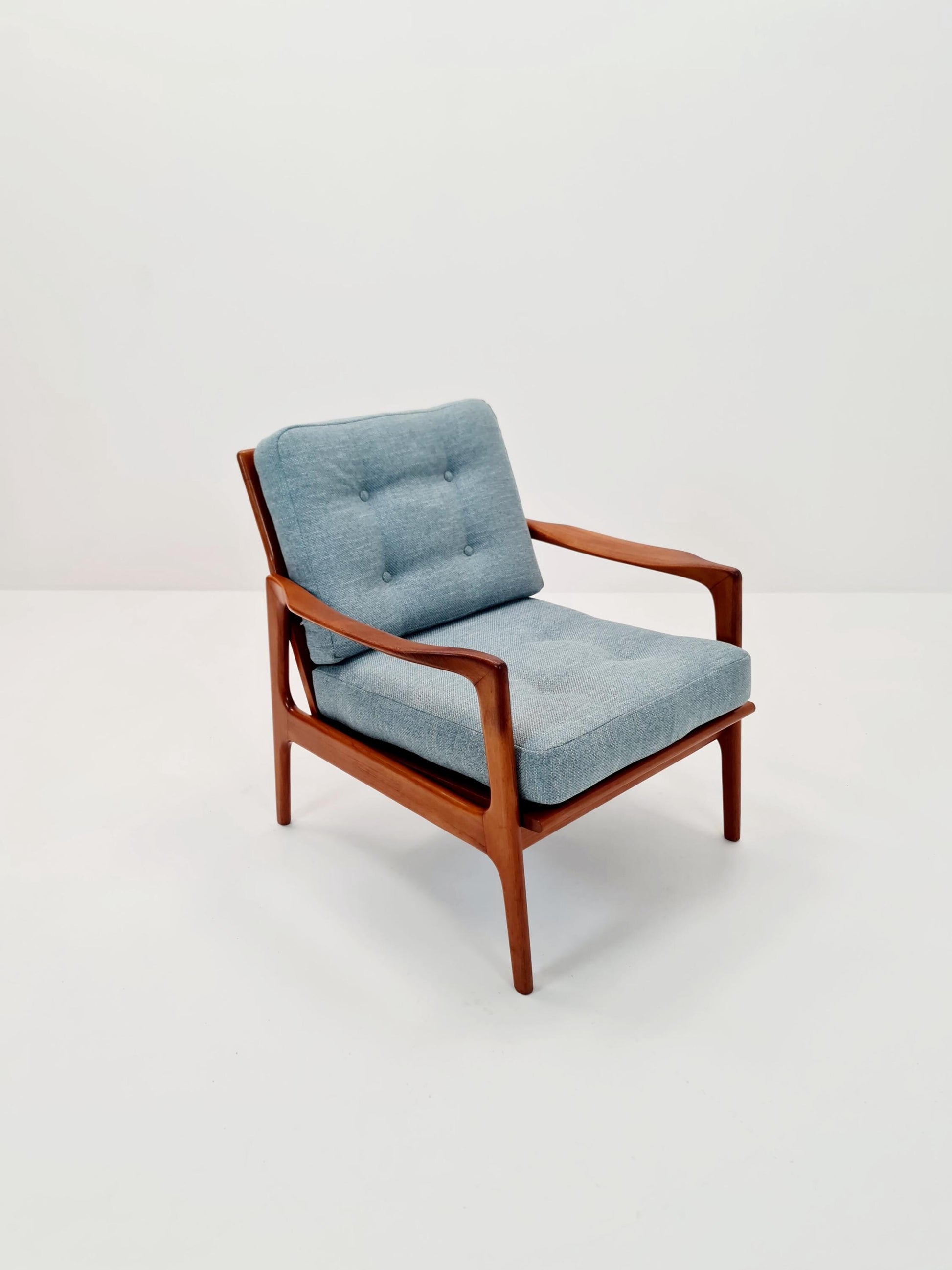 Mid Century Solid teak lounge chair/ Easy chair , 1960s