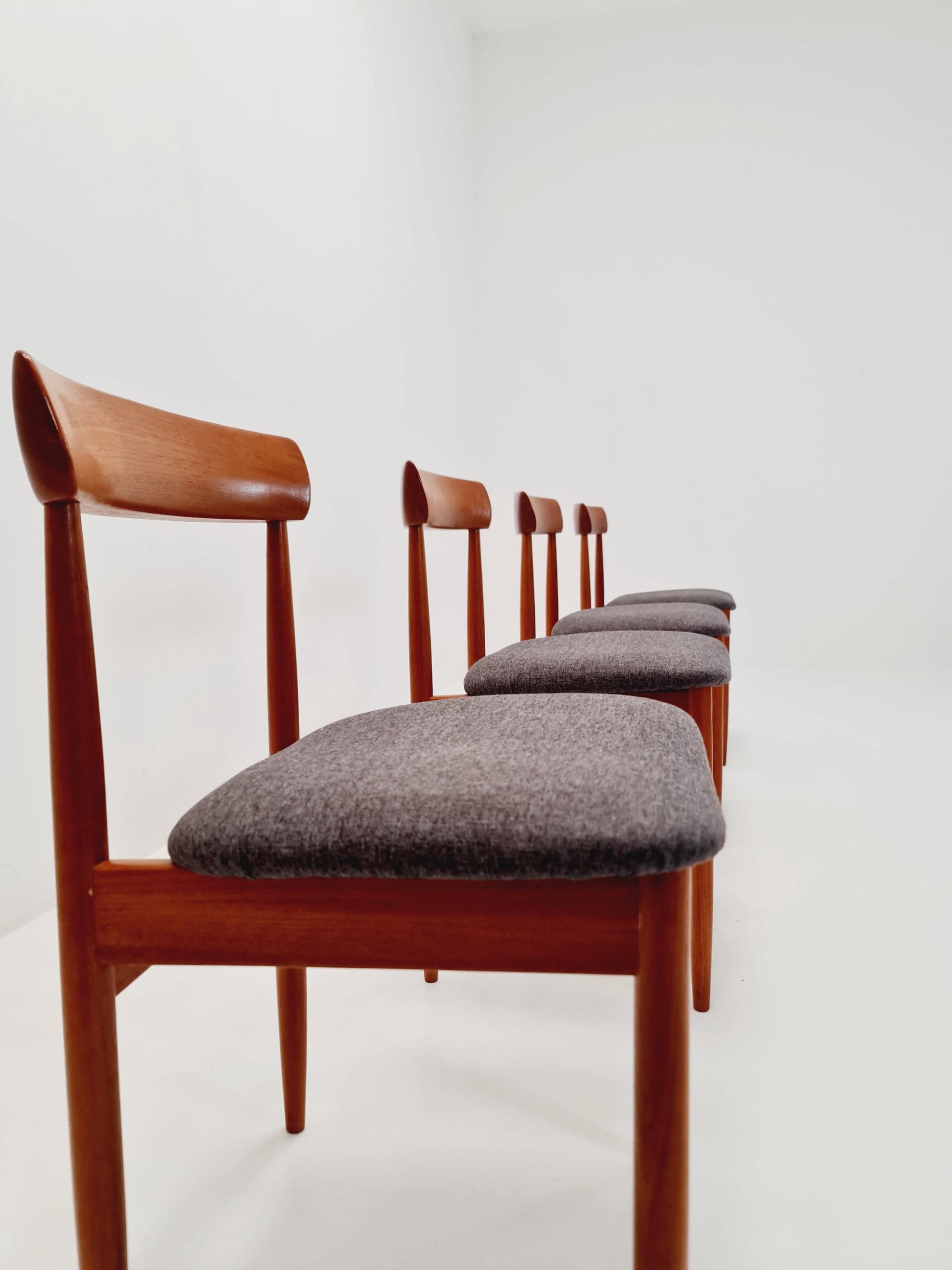 Vintage Danish solid teak dining chairs By farsö stolefabrik , 1960s, Set of 4