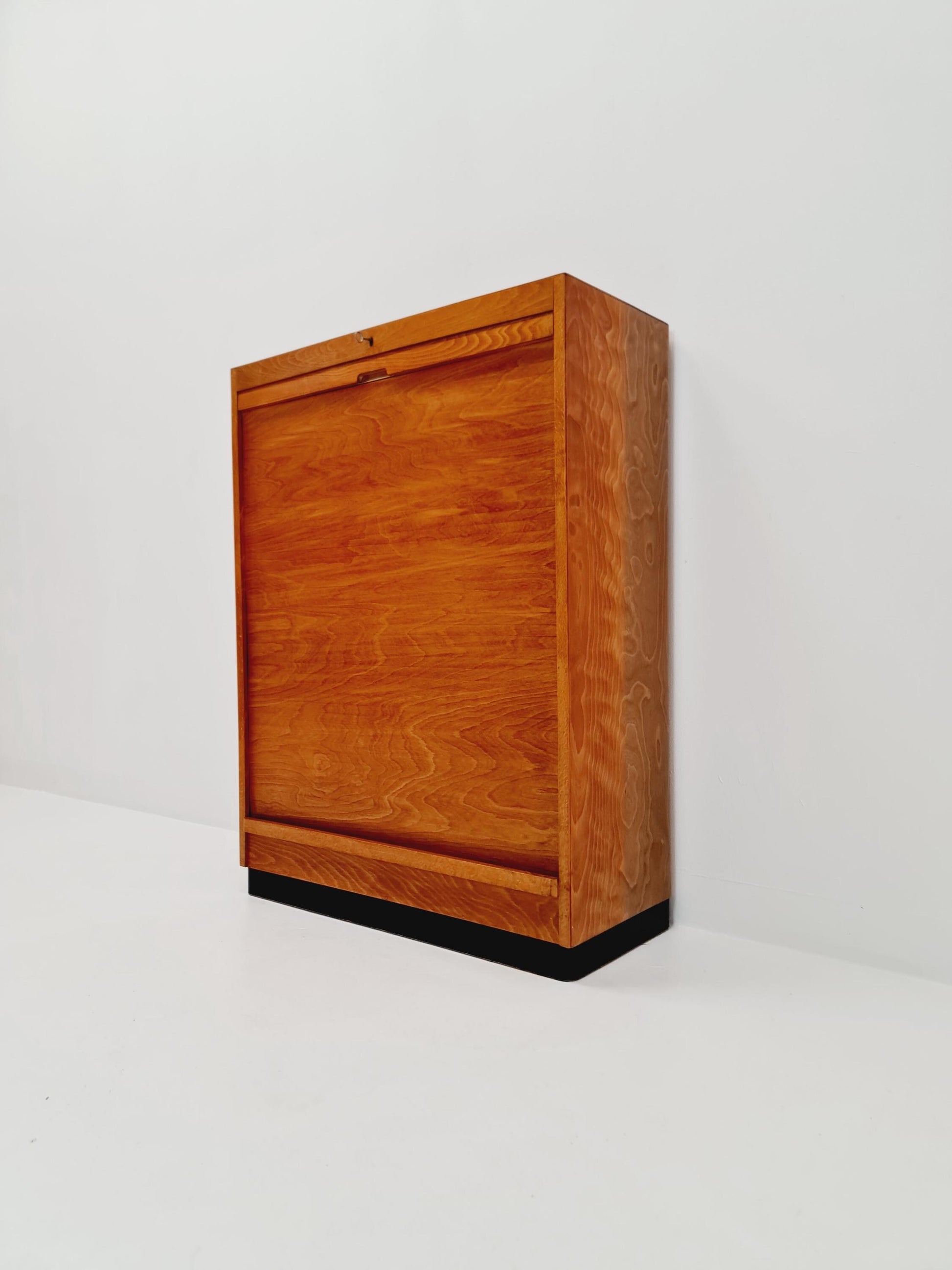 Bauhaus German roll document cabinet Wood by Koncord Möbel , 1930s