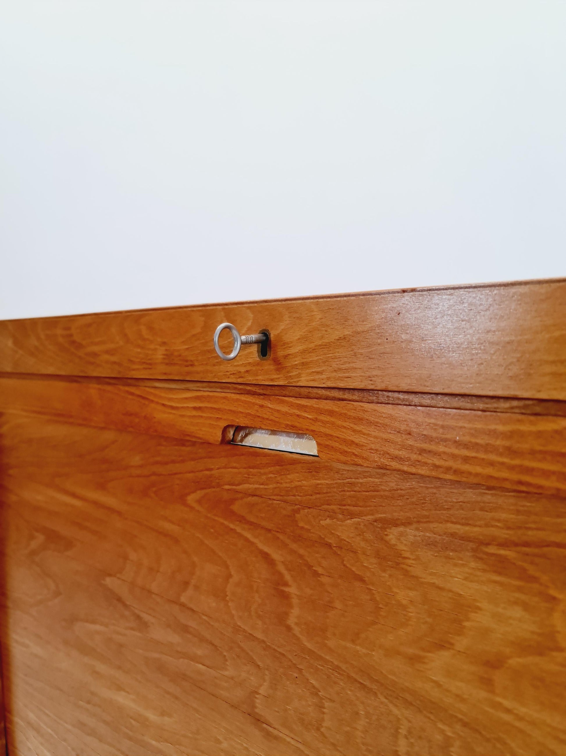Bauhaus German roll document cabinet Wood by Koncord Möbel , 1930s
