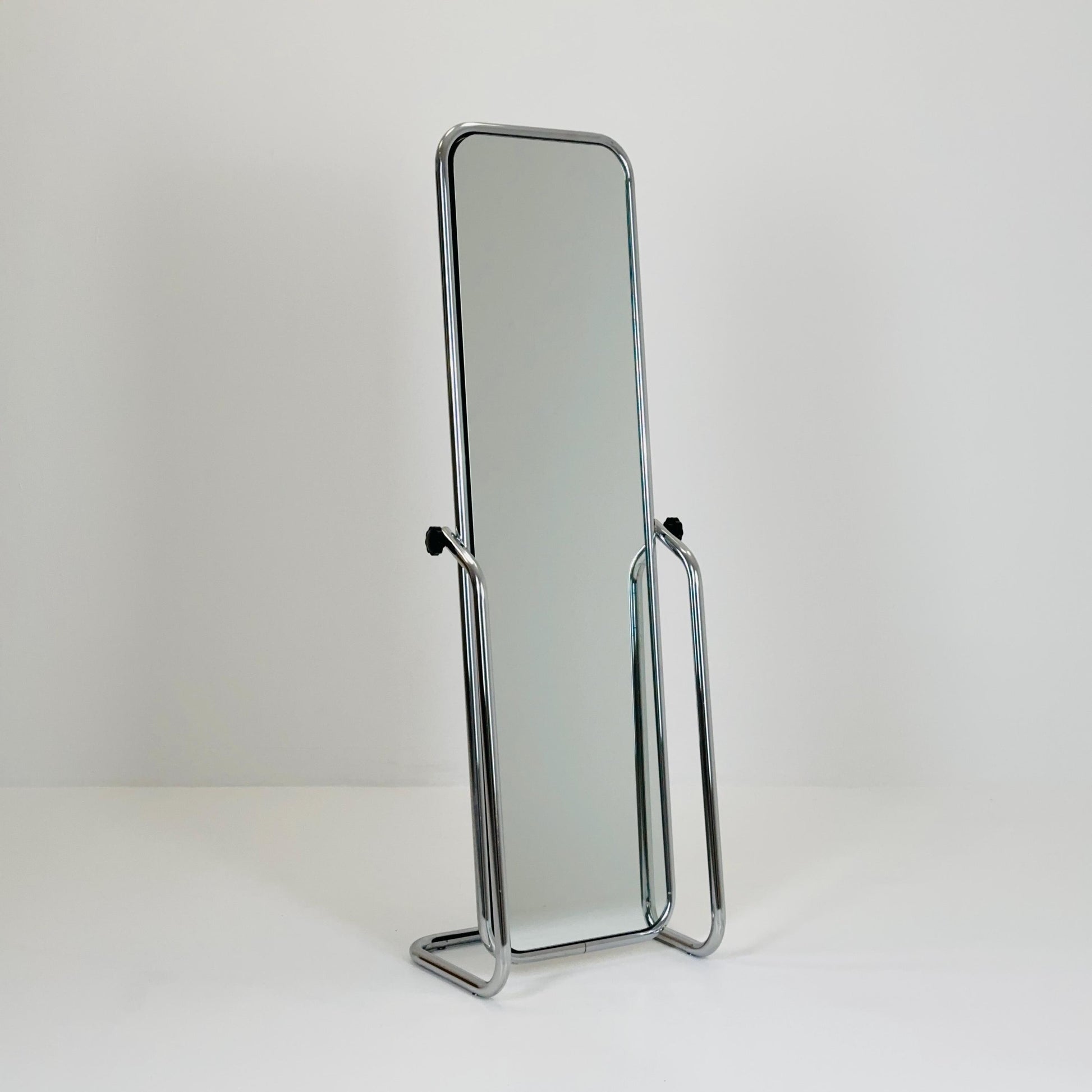 Mid century Double-Sided Chromed Steel Psyche Mirror, 1970s