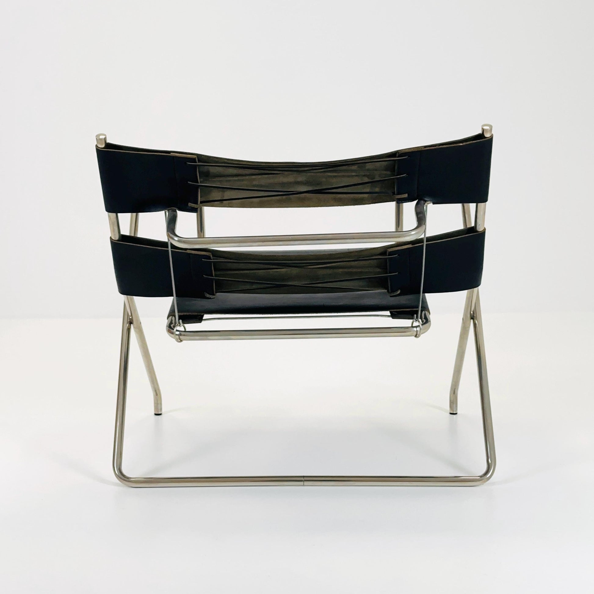 Mid century Folding Bauhaus D4 leather armchair by Marcel Breuer for Tecta, 1960s