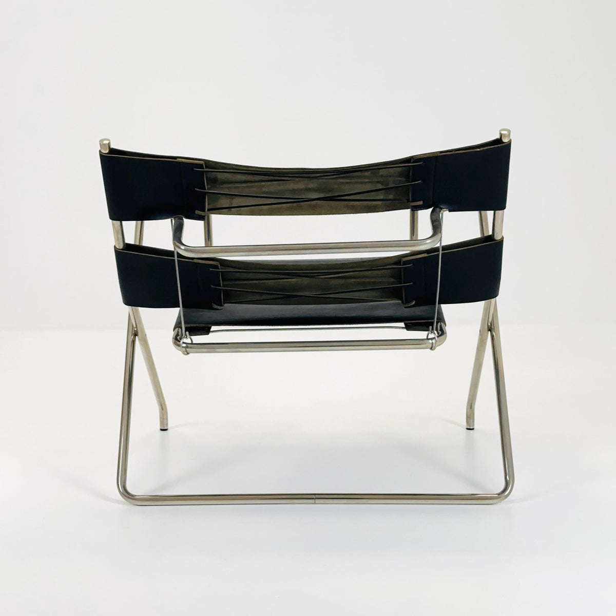 Mid century Folding Bauhaus D4 leather armchair by Marcel Breuer for Tecta, 1960s