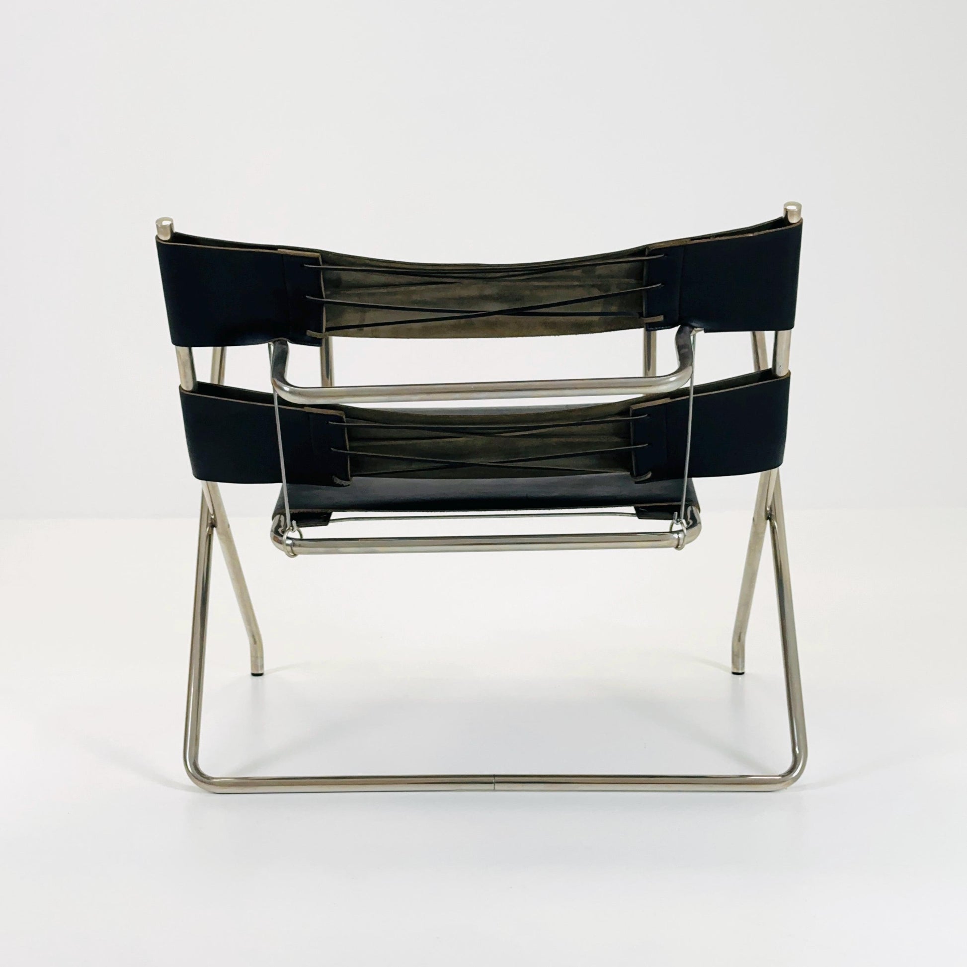 Mid century Folding Bauhaus D4 leather armchair by Marcel Breuer for Tecta, 1960s