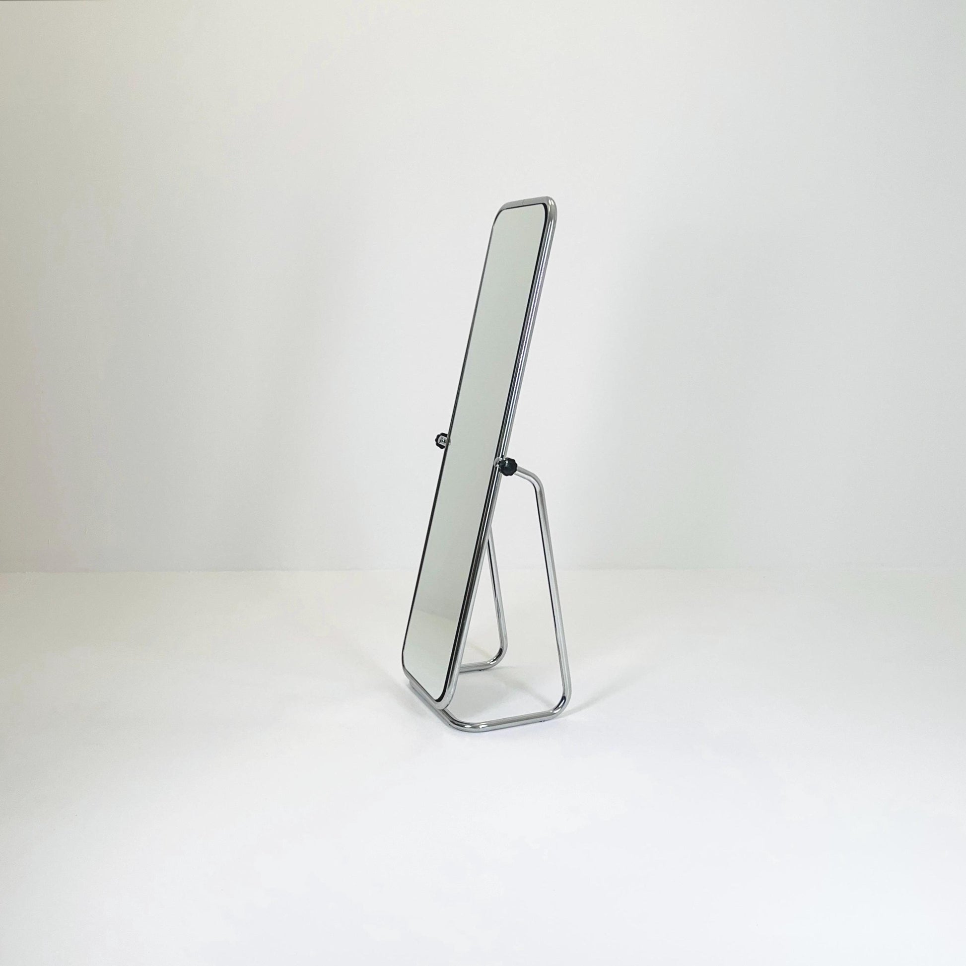 Mid century Double-Sided Chromed Steel Psyche Mirror, 1970s