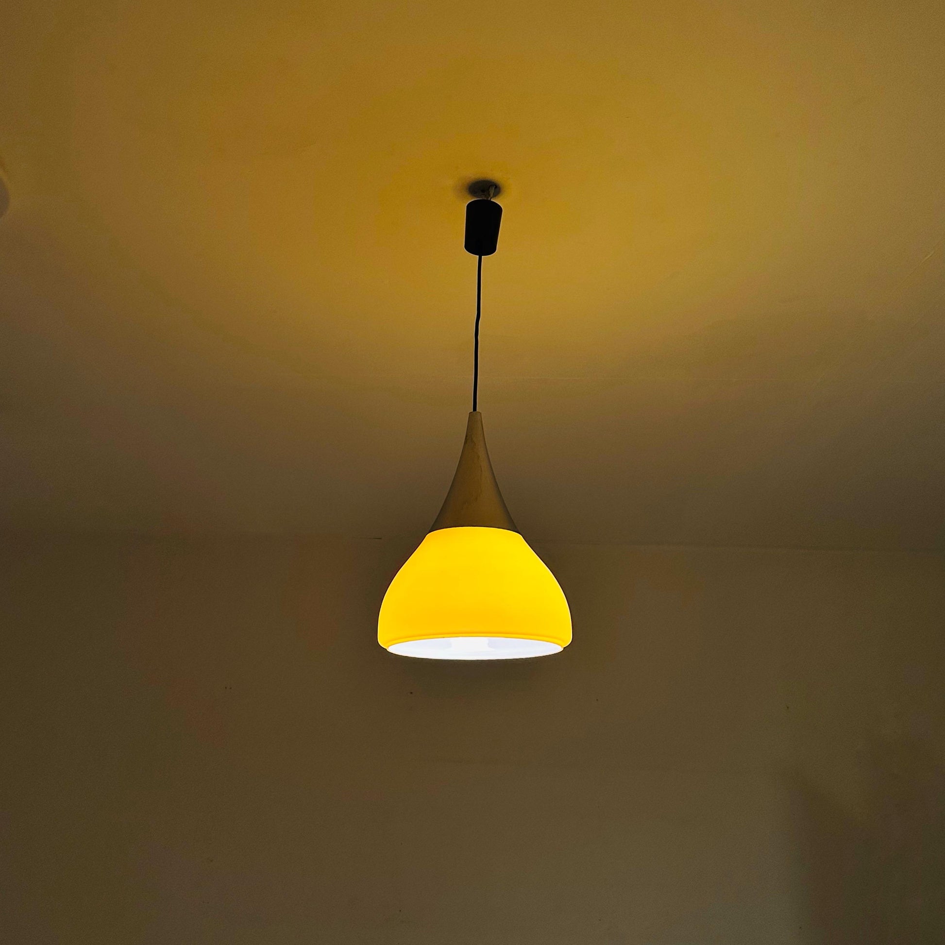 Mid century , Glashütte “Limburg” Pendant Lamp in Orange Glass - Model 1486 ,1970s