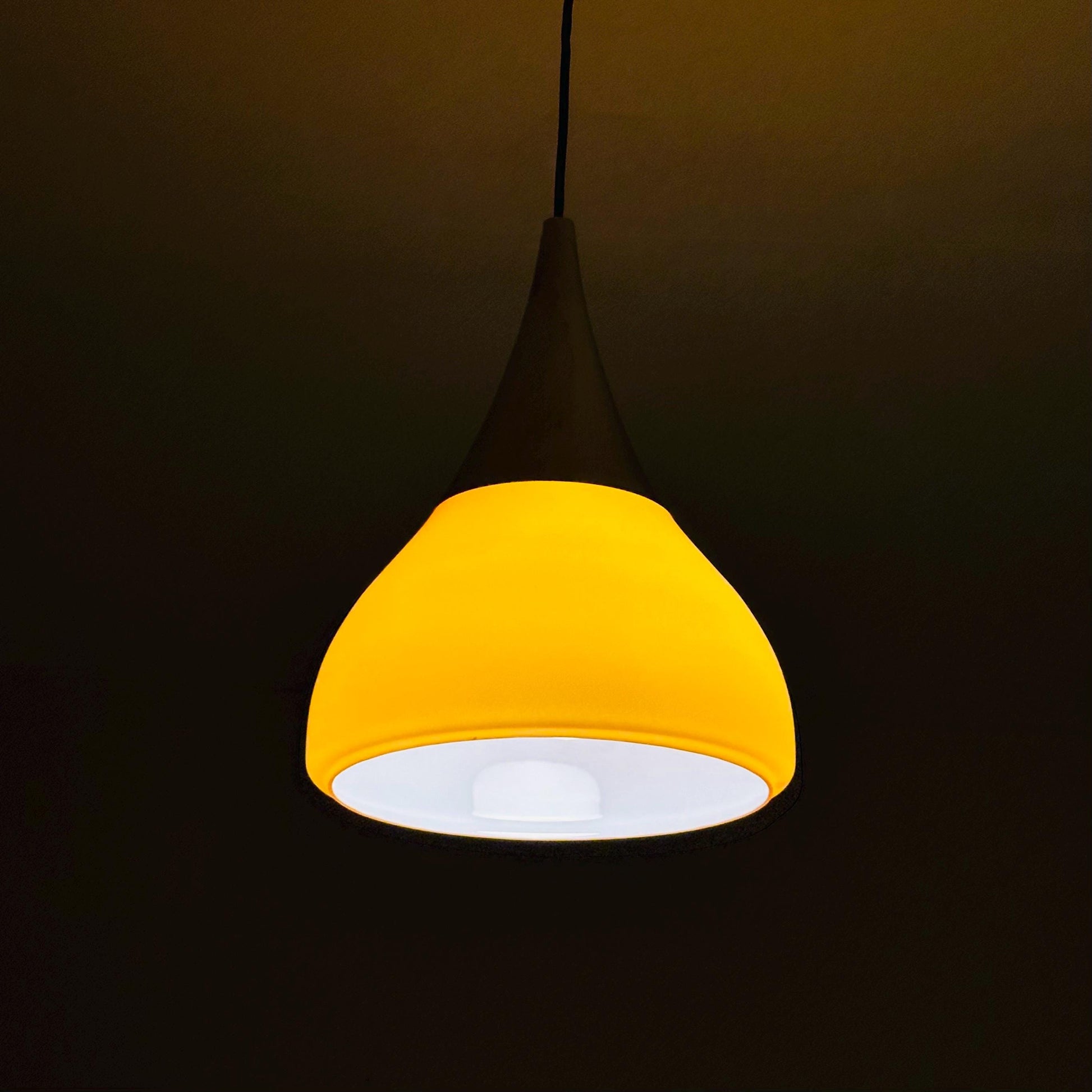 Mid century , Glashütte “Limburg” Pendant Lamp in Orange Glass - Model 1486 ,1970s