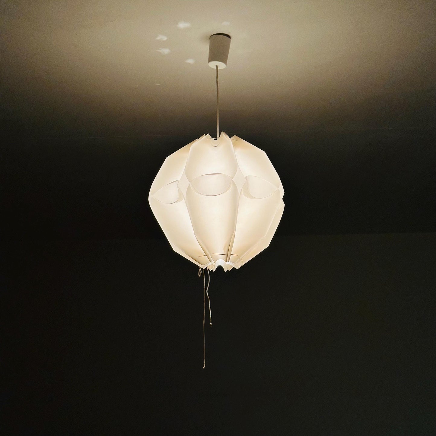 Mid century modern Geometric plastic ,sculptural Pendant Lamp, 1970s