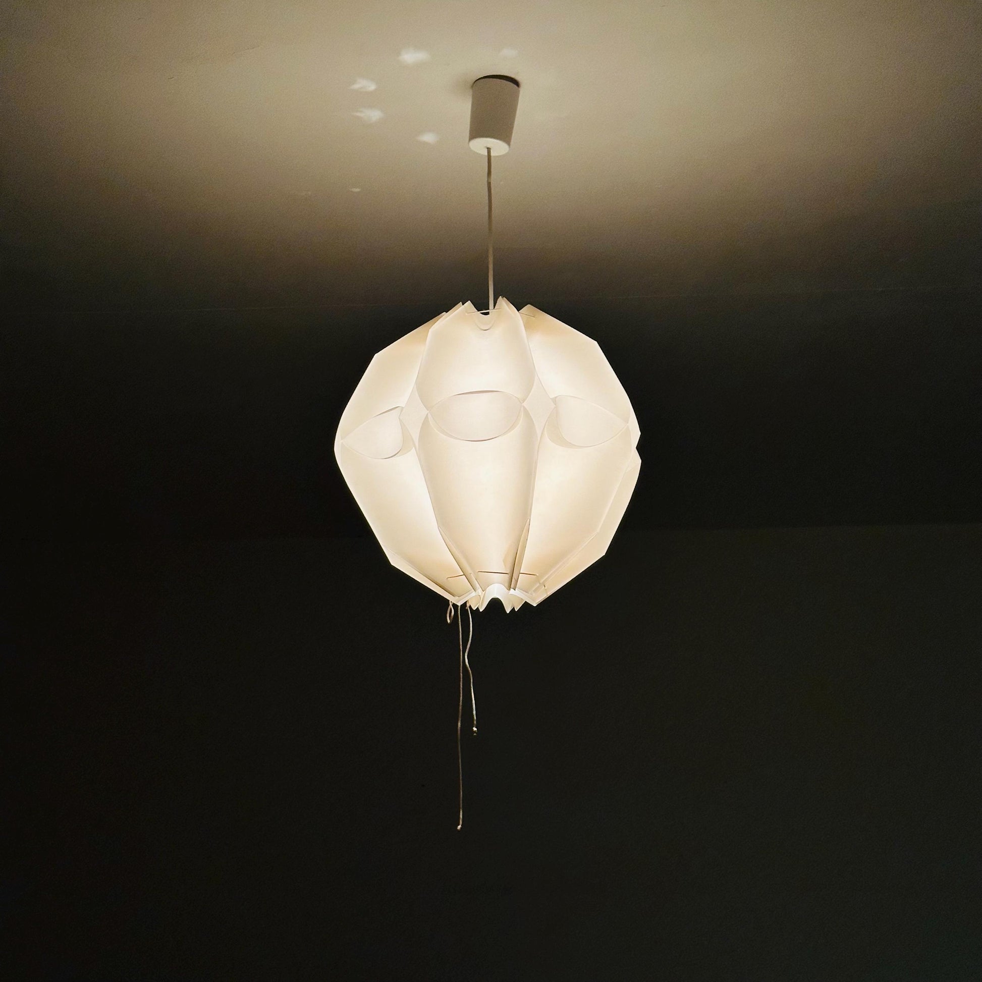 Mid century modern Geometric plastic ,sculptural Pendant Lamp, 1970s