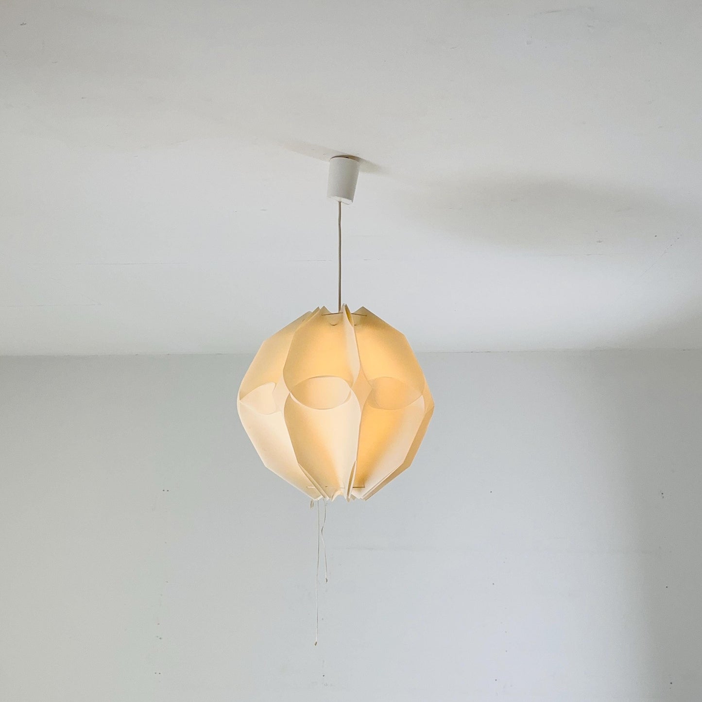 Mid century modern Geometric plastic ,sculptural Pendant Lamp, 1970s