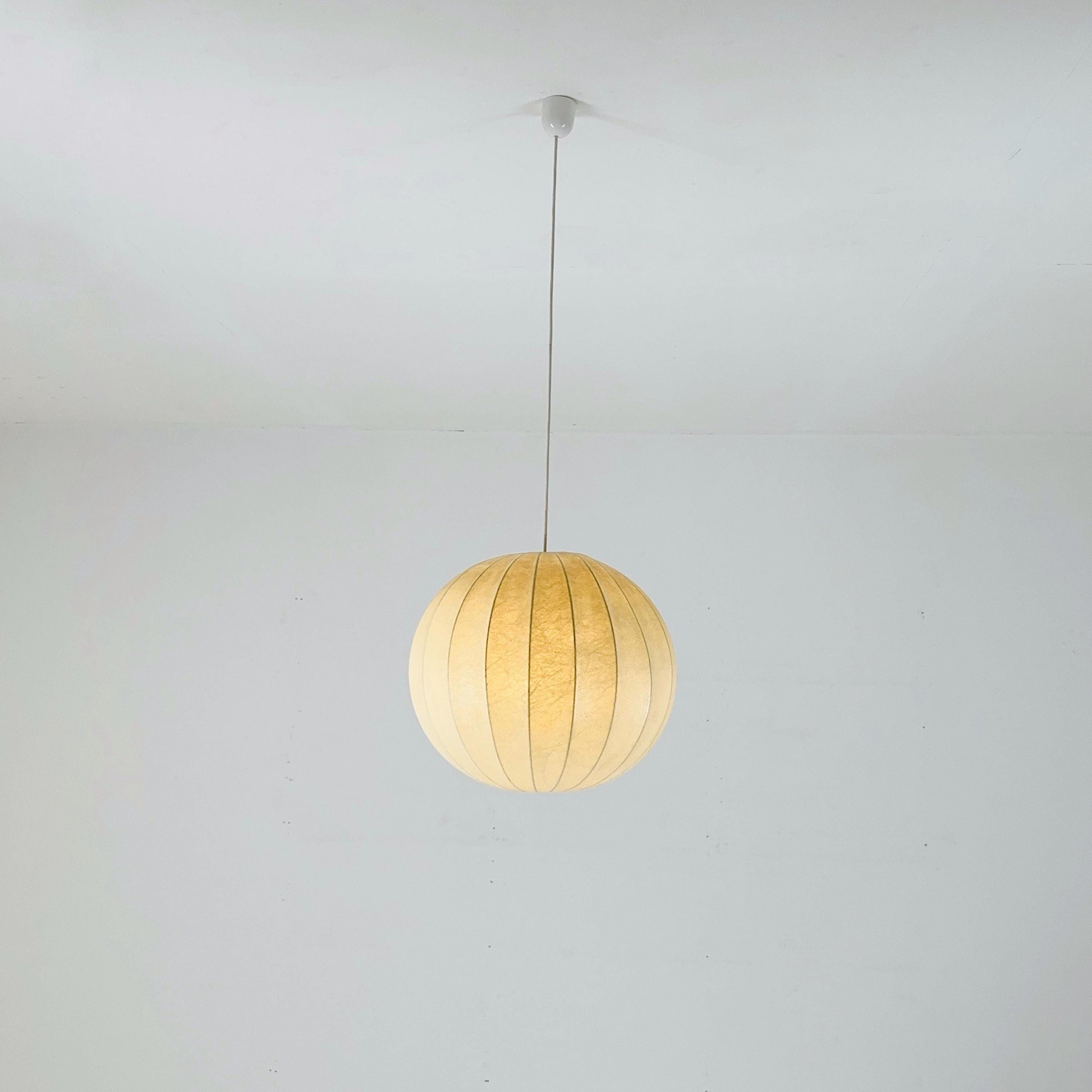 Mid-Century Italian Round Cocoon Pendant Lamp by Achille Castiglioni , 1960s
