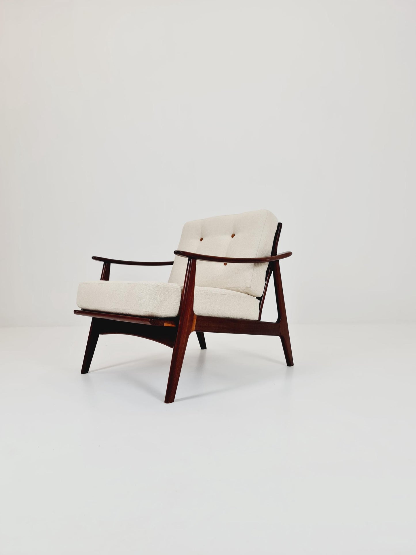 Mid Century Solid teak lounge chair/ Easy chair by Songal Denmark , 1960s