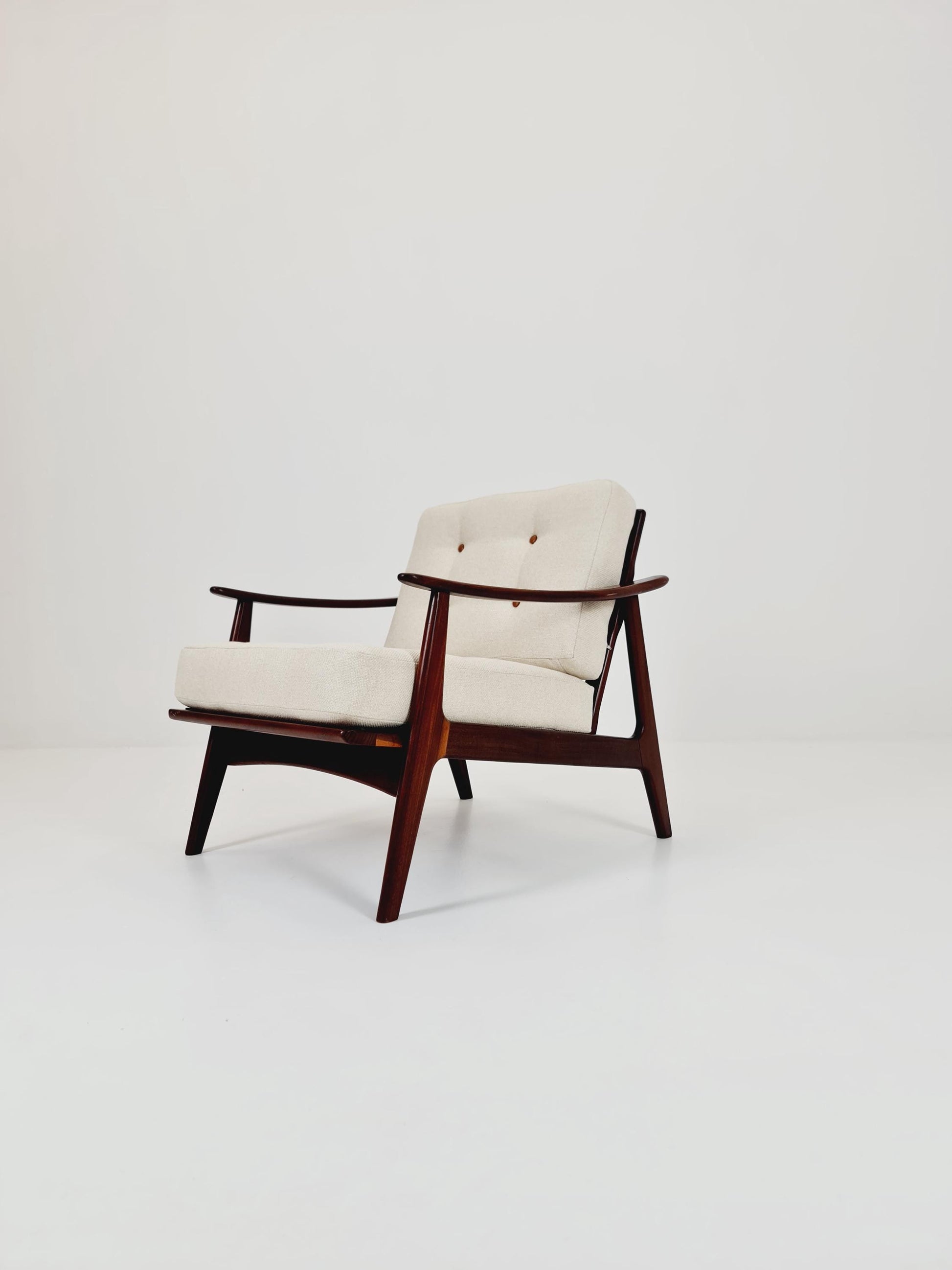 Mid Century Solid teak lounge chair/ Easy chair by Songal Denmark , 1960s