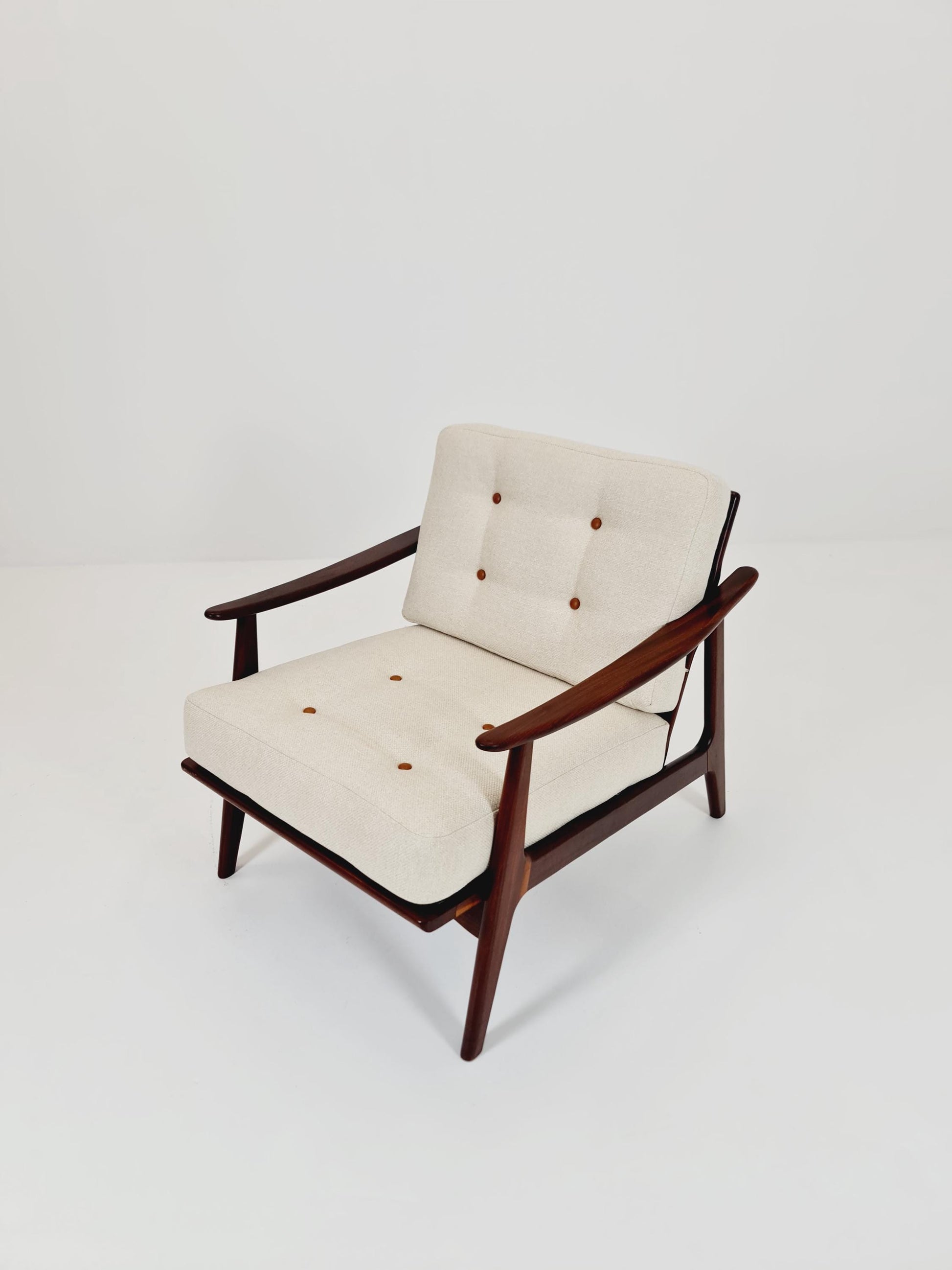Mid Century Solid teak lounge chair/ Easy chair by Songal Denmark , 1960s
