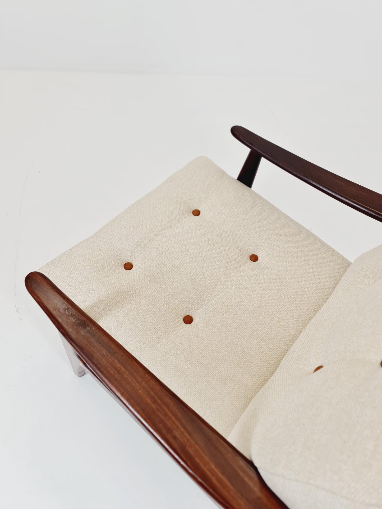 Mid Century Solid teak lounge chair/ Easy chair by Songal Denmark , 1960s