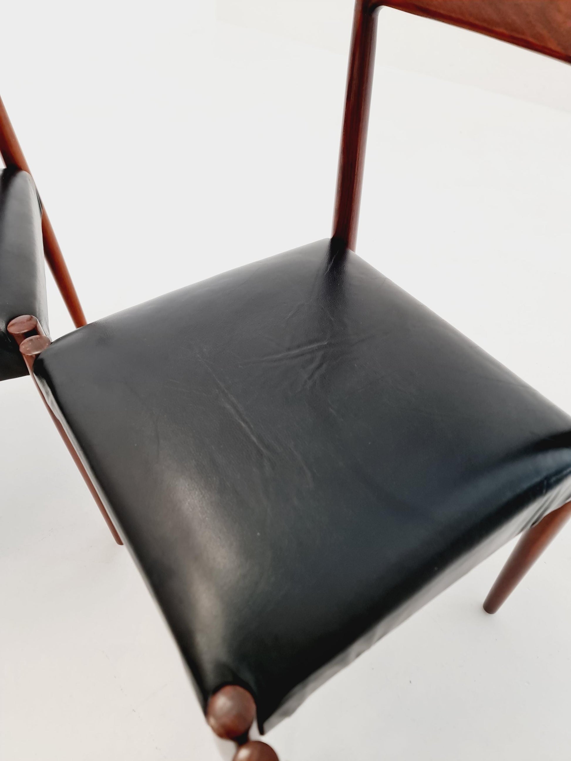 Mid century German rosewood & leather Dining Chair by Lübke, 1960s, set of 6
