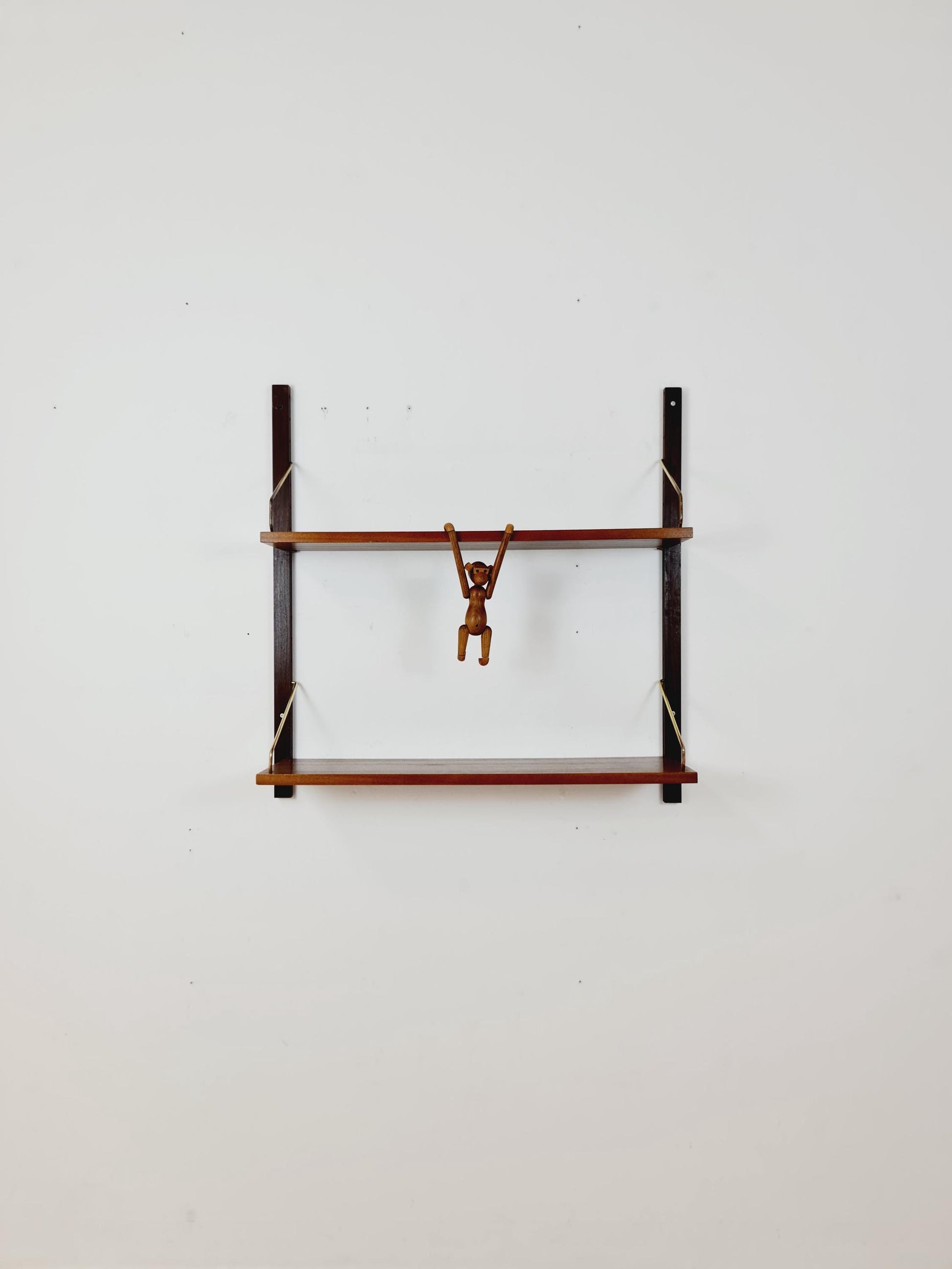 Midcentury Danish walnut Wall-Mounted Shelving Unit, by Royal for Poul Cadovius, 1960s