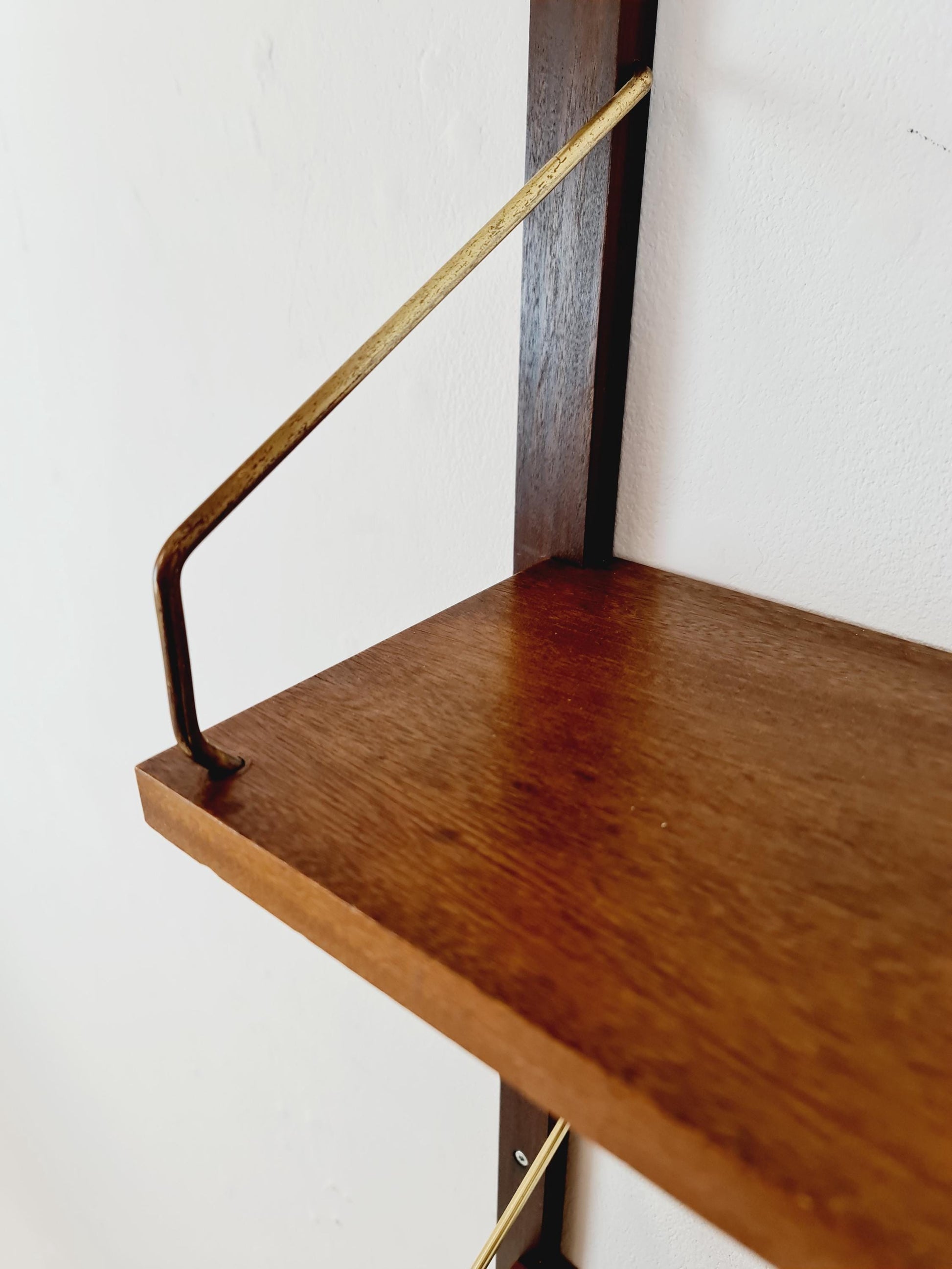 Midcentury Danish walnut Wall-Mounted Shelving Unit, by Royal for Poul Cadovius, 1960s