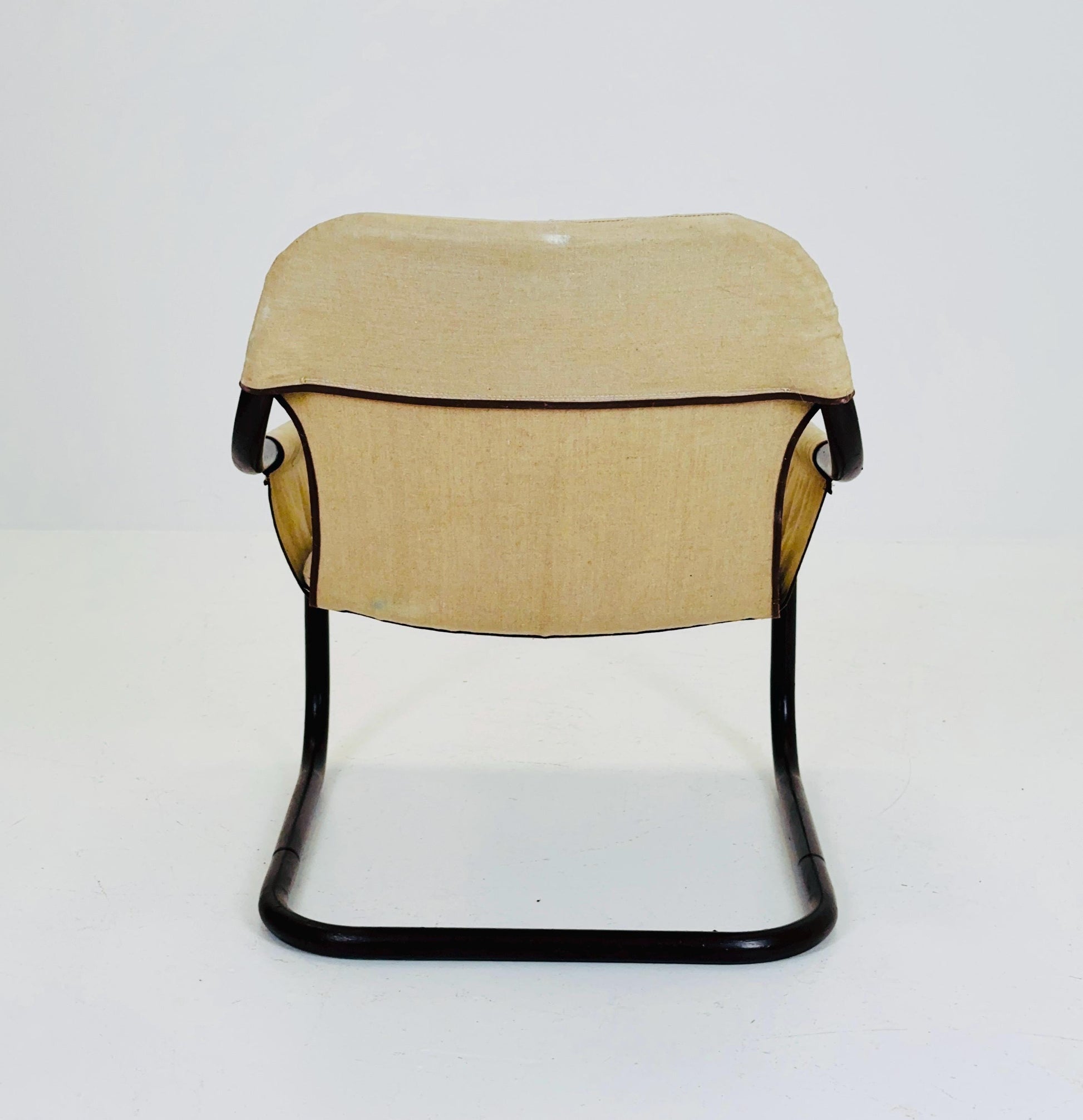 Mid century century Bauhaus tubular canvas armchair for Tomas Jelinek by IKEA 1980s