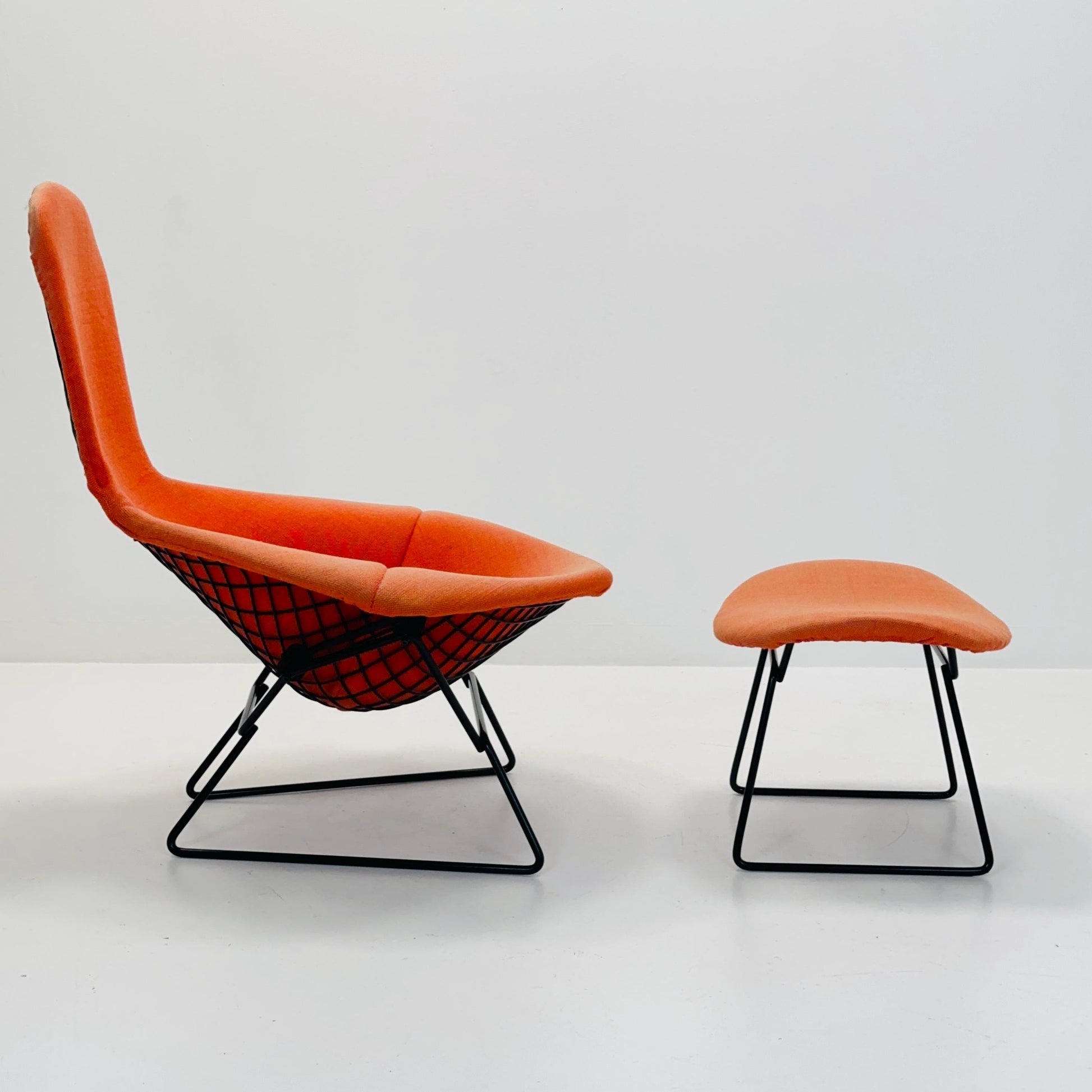 Bird Armchair & Ottoman by Harry Bertoia for Knoll International, 1970s