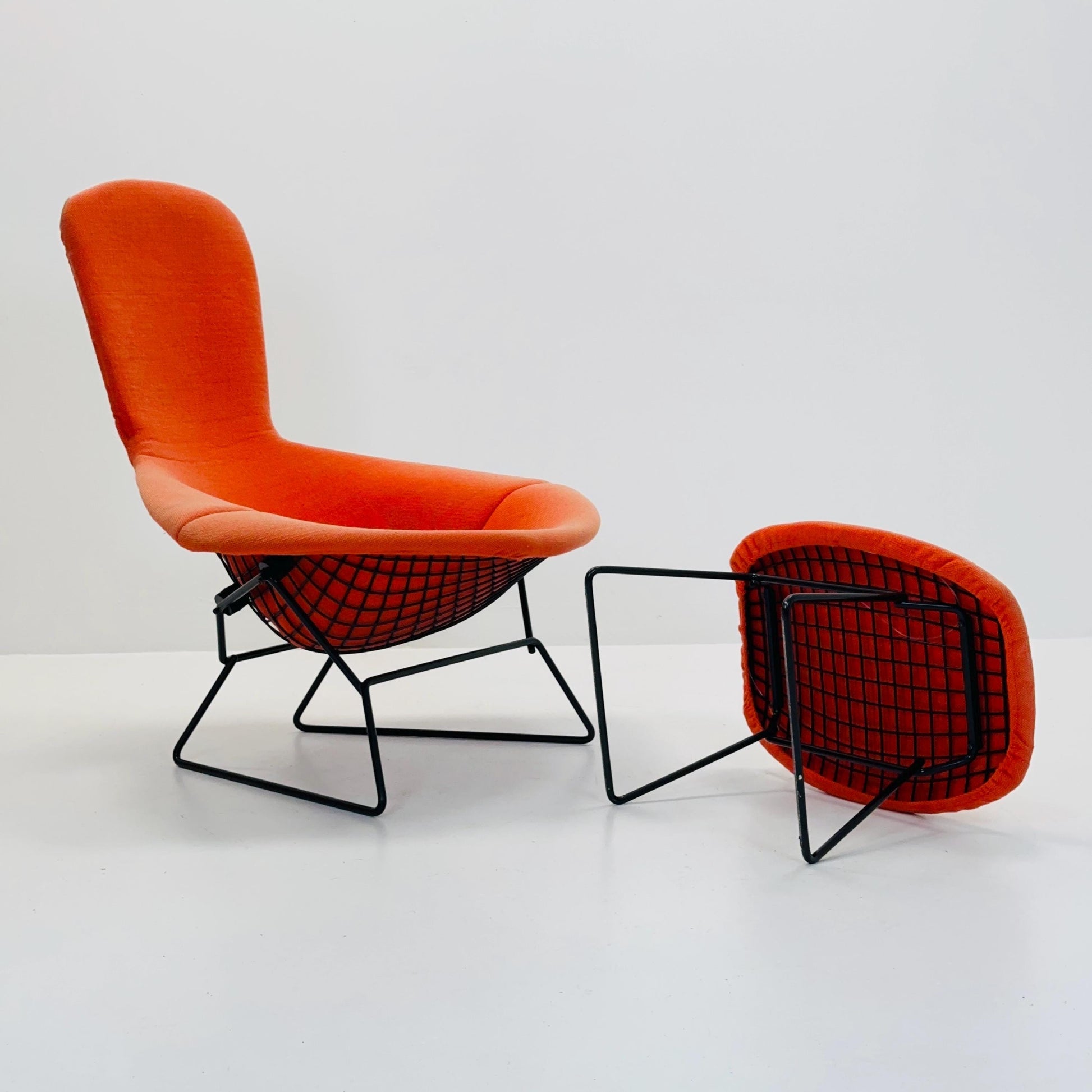 Bird Armchair & Ottoman by Harry Bertoia for Knoll International, 1970s