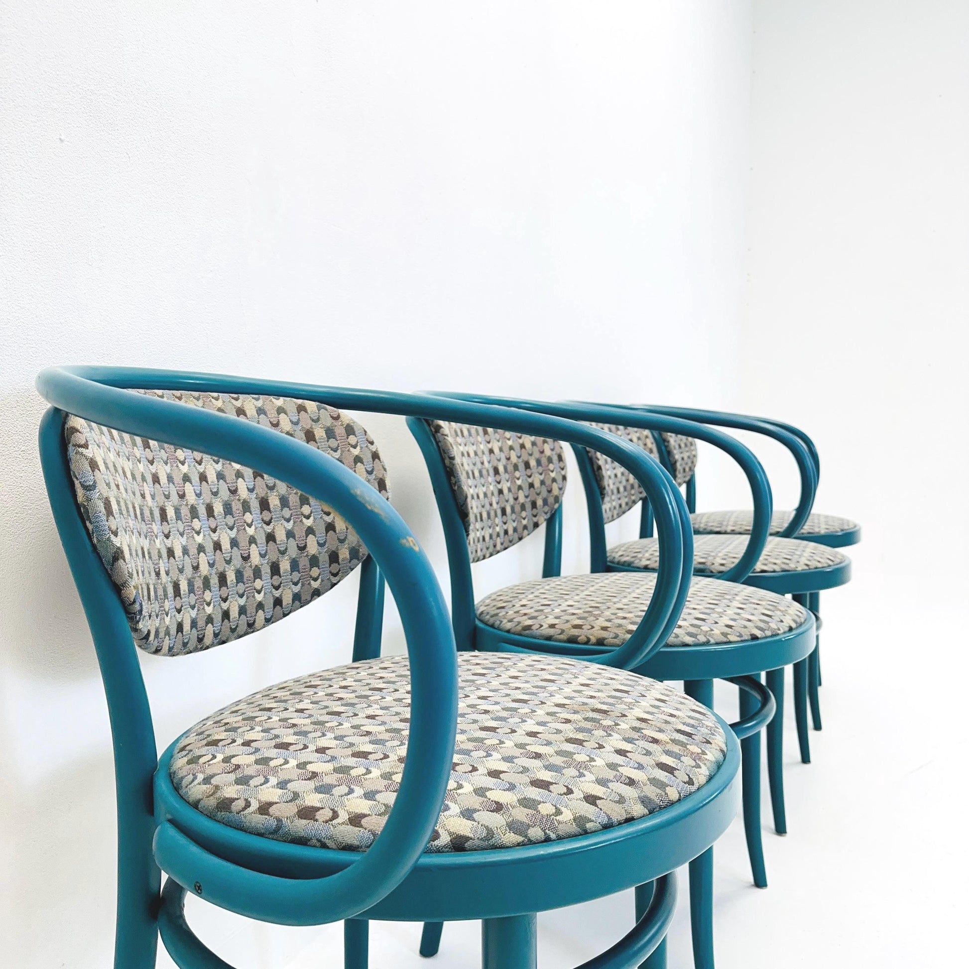 Mid century set of 4 Thonet 210 P model Dining Chairs - 1960s