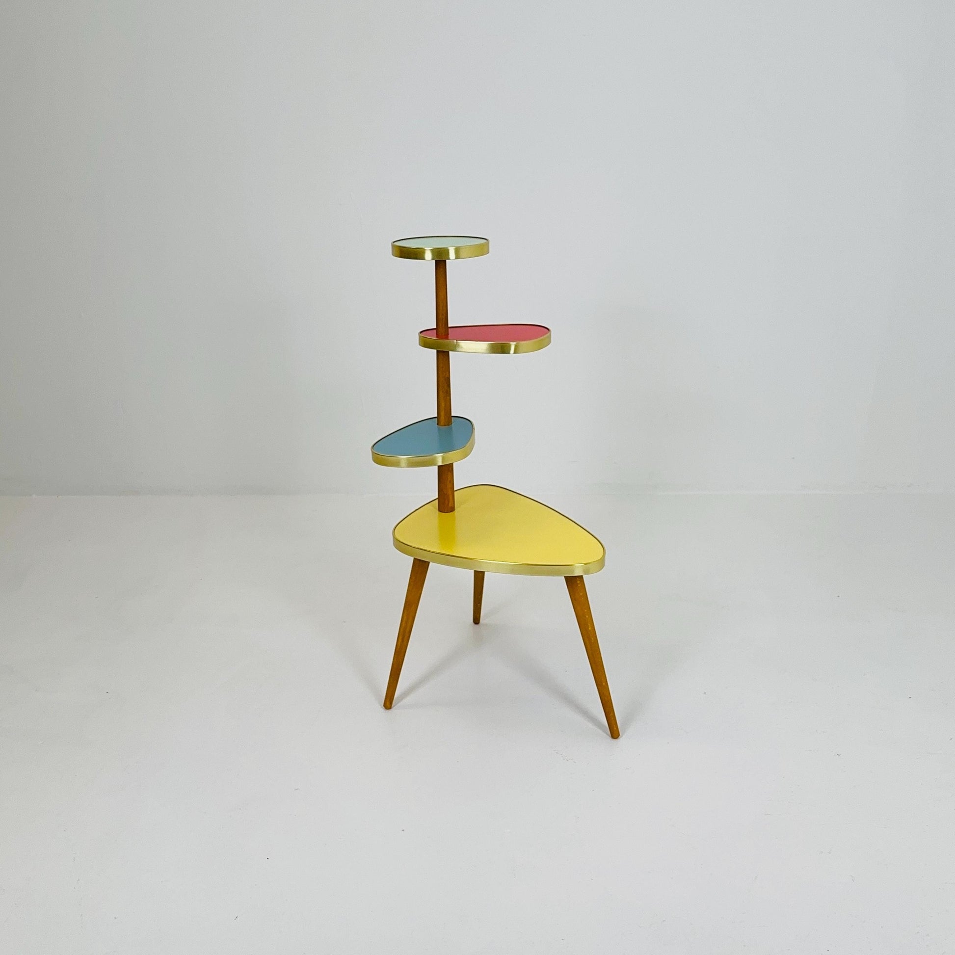 BIG German Plant Stand, Colorful Vintage Mid-Century Minimalist Indoor Plant Stand Side Table Retro flower table