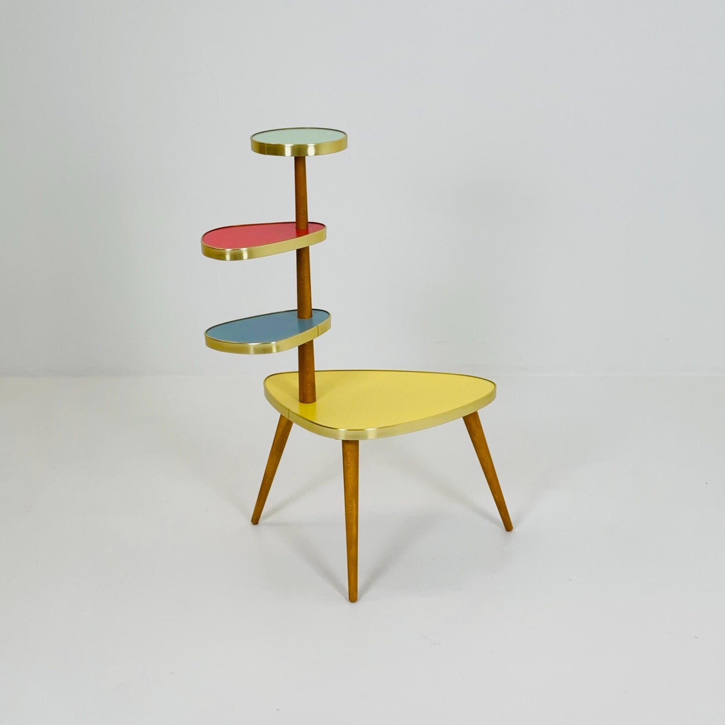 BIG German Plant Stand, Colorful Vintage Mid-Century Minimalist Indoor Plant Stand Side Table Retro flower table