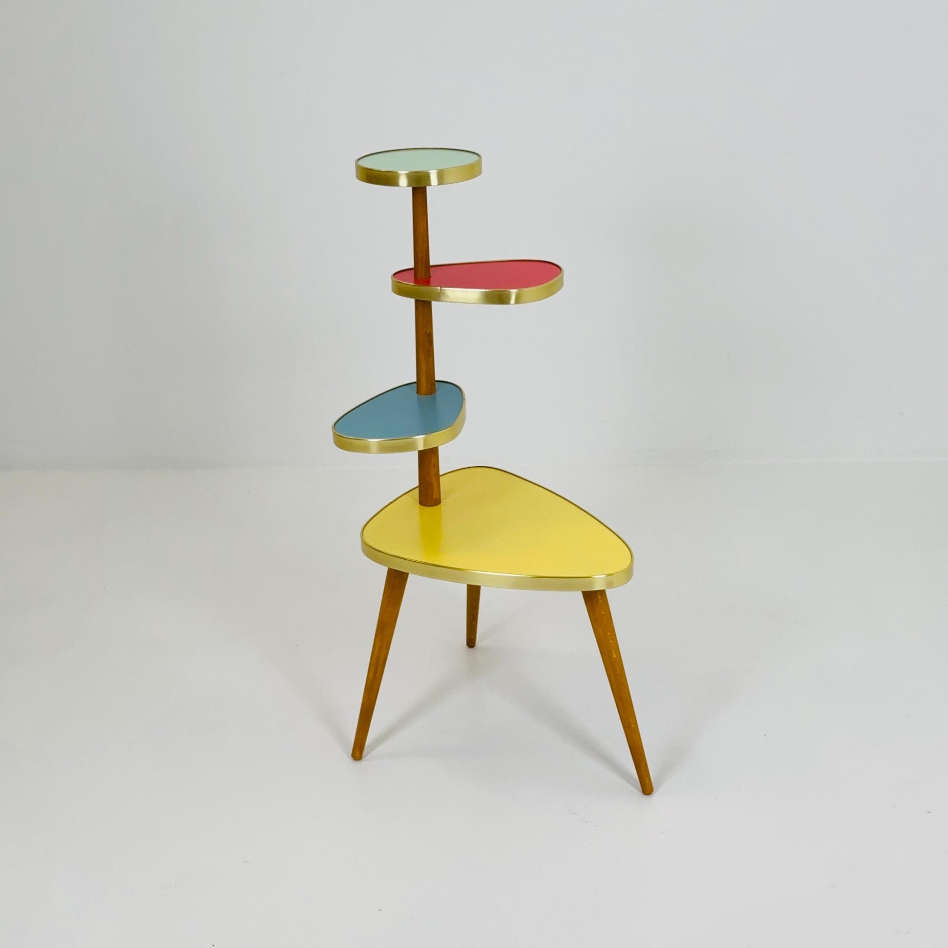 BIG German Plant Stand, Colorful Vintage Mid-Century Minimalist Indoor Plant Stand Side Table Retro flower table