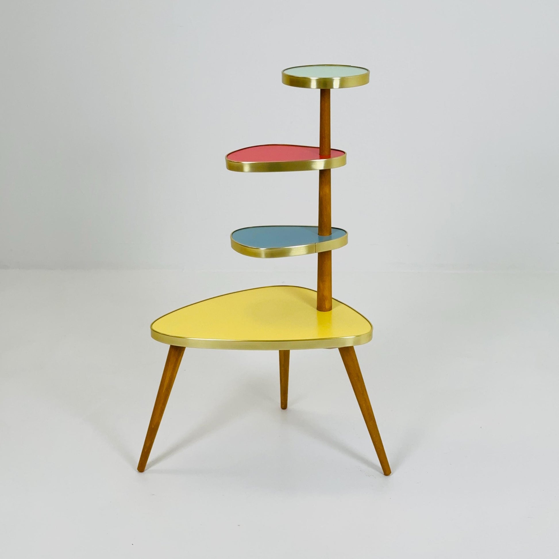 BIG German Plant Stand, Colorful Vintage Mid-Century Minimalist Indoor Plant Stand Side Table Retro flower table