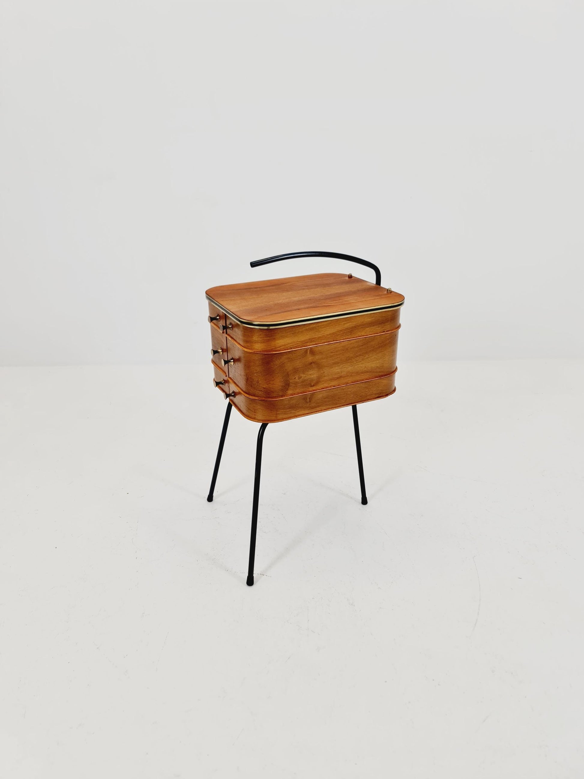 Vintage teak sweing table/ side table cabinet, 1960s