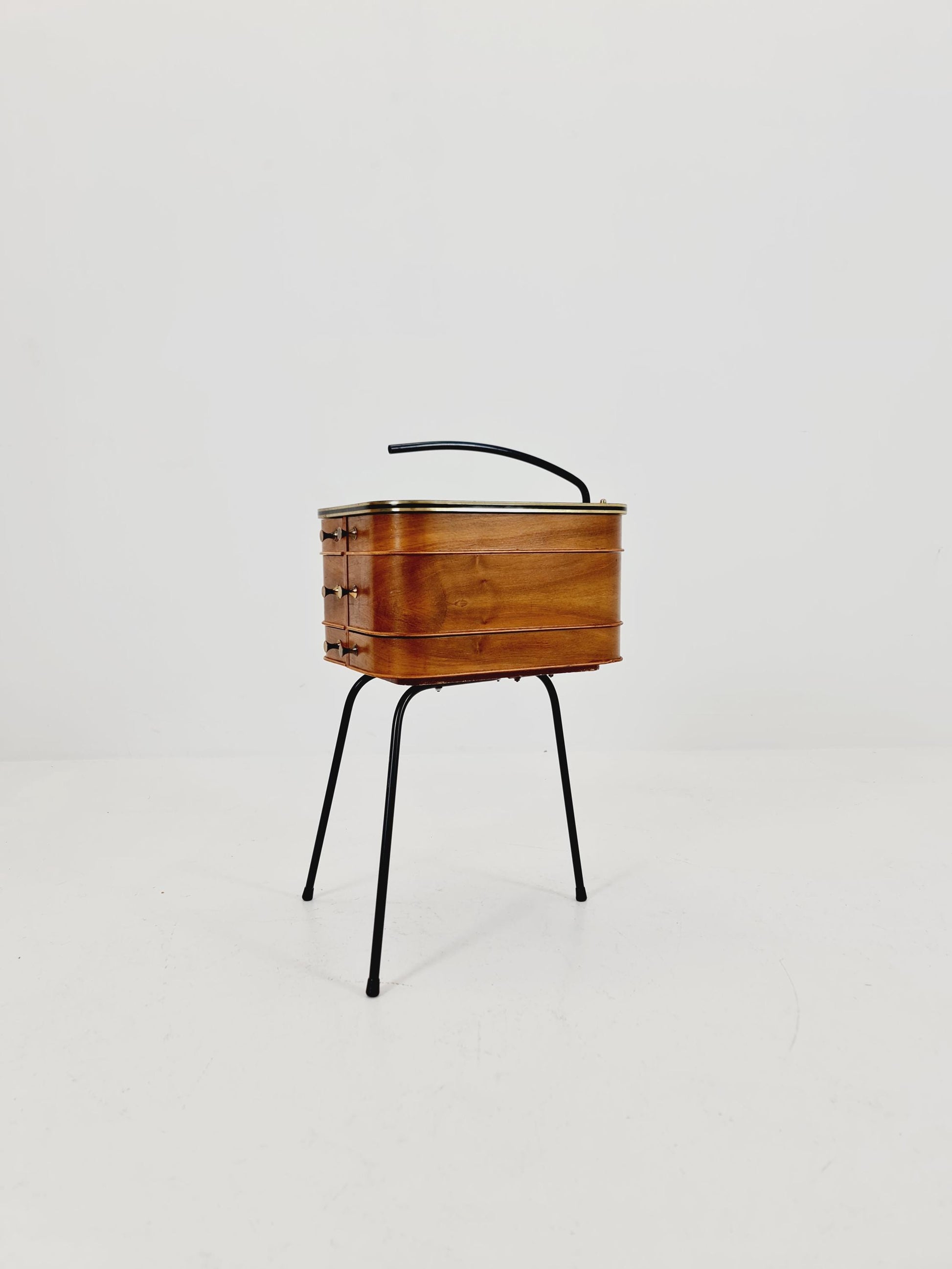 Vintage teak sweing table/ side table cabinet, 1960s