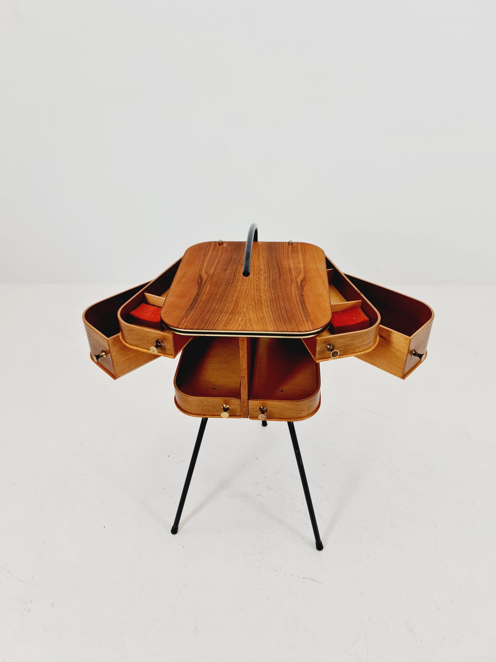 Vintage teak sweing table/ side table cabinet, 1960s