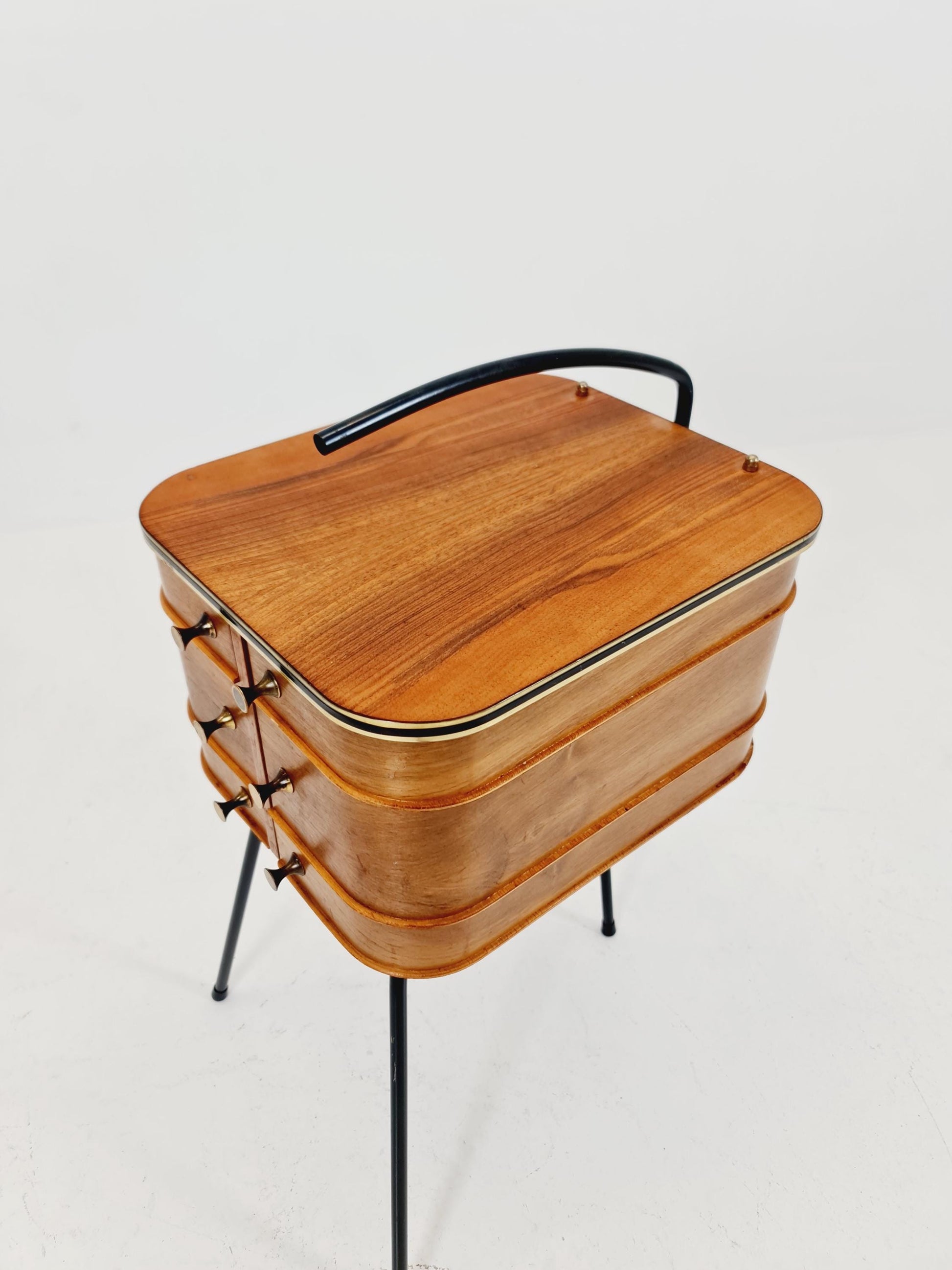Vintage teak sweing table/ side table cabinet, 1960s
