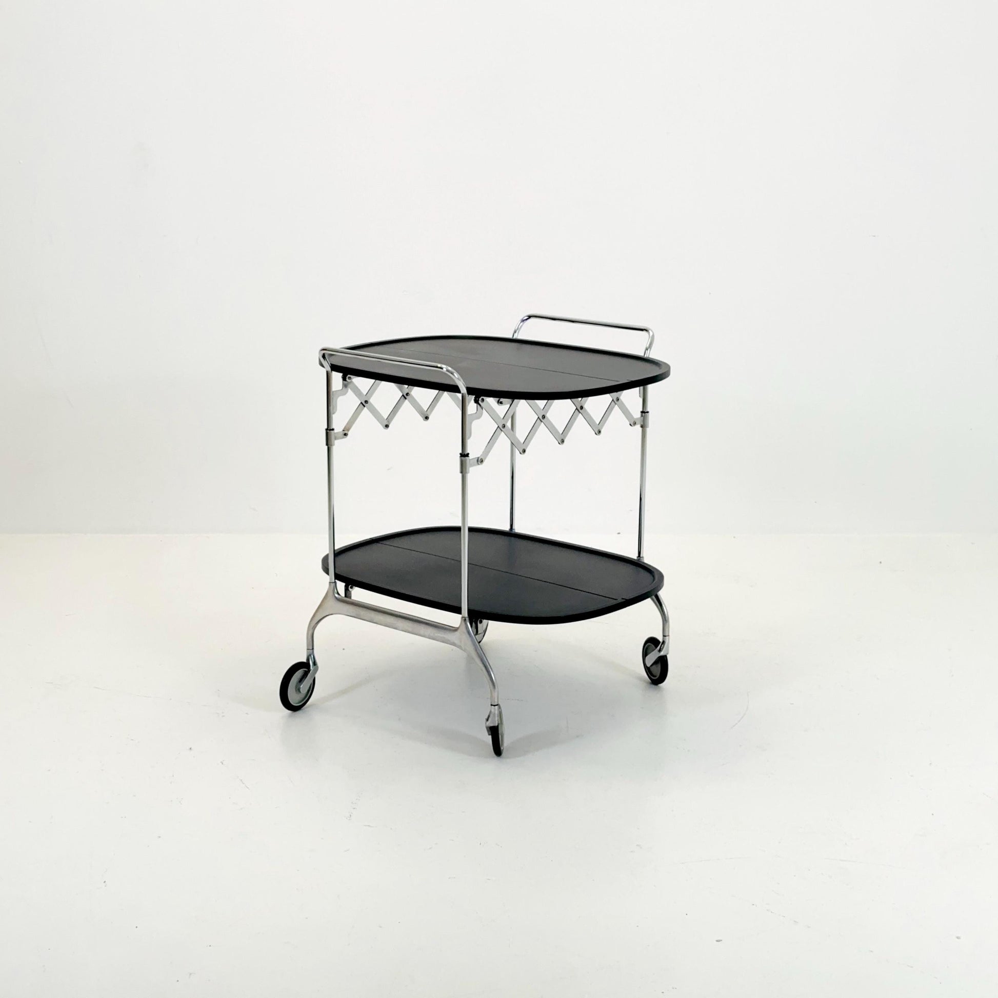 Black Gastone Dolly Trolley bar cart by Antonio Citterio and Oliver Low for Kartell Italy