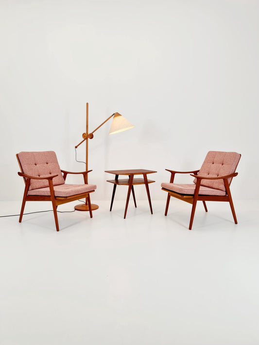 Mid-century Rare Scandinavian solid teak lounge chair By Fredrik Kayser for Vante , 1950s