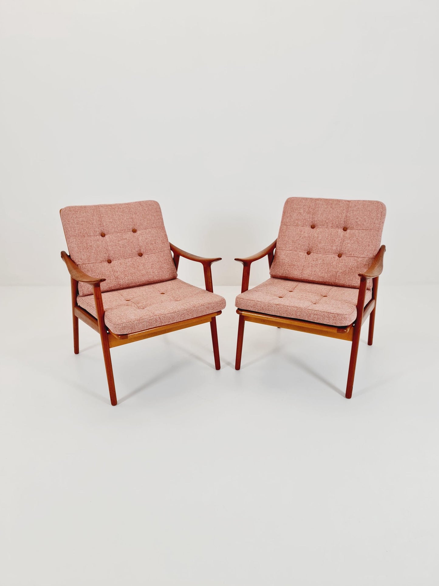 Mid-century Rare Scandinavian solid teak lounge chair By Fredrik Kayser for Vante , 1950s