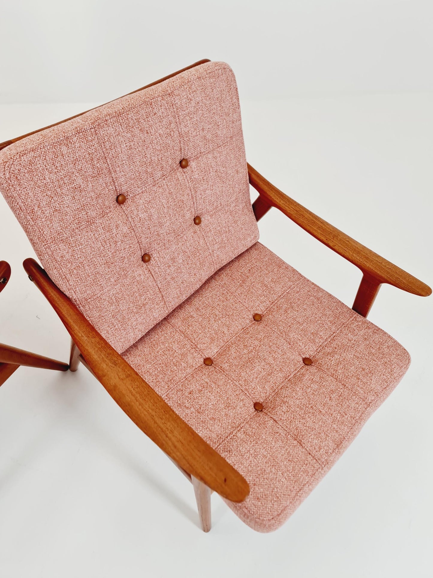 1 of 2 Mid-century Rare Scandinavian solid teak lounge chair By Fredrik Kayser for Vante , 1950s