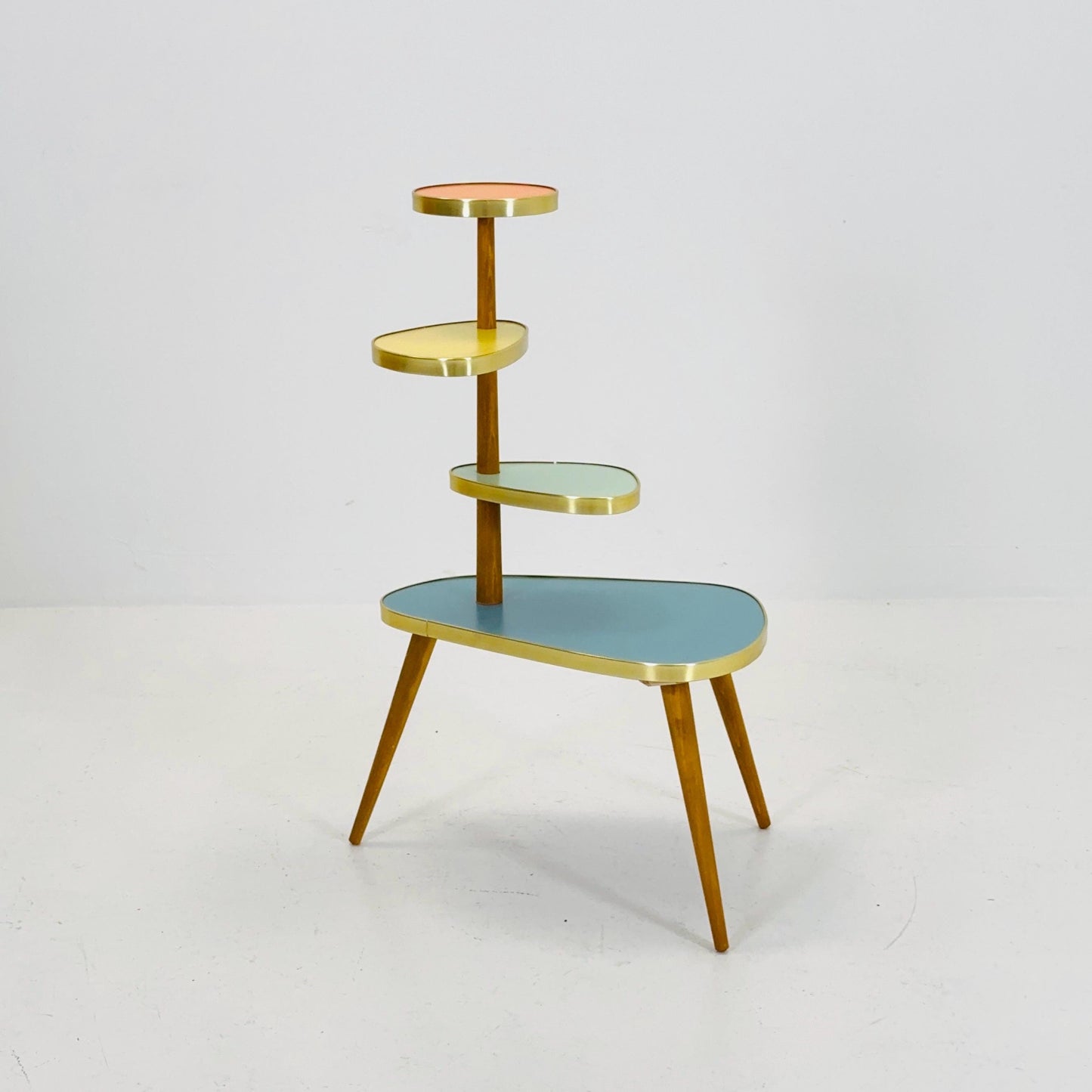 BIG German Plant Stand, Colorful Vintage Mid-Century Minimalist Indoor Plant Stand Side Table Retro flower table