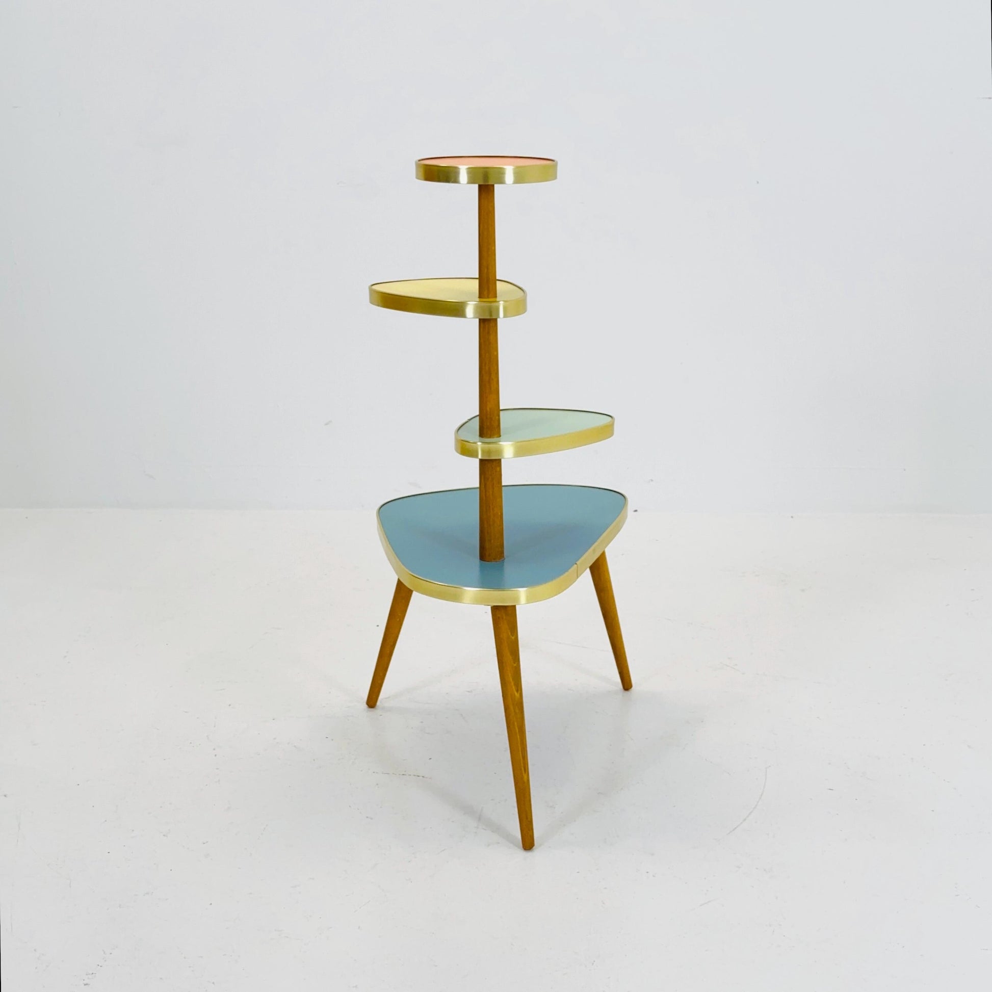BIG German Plant Stand, Colorful Vintage Mid-Century Minimalist Indoor Plant Stand Side Table Retro flower table