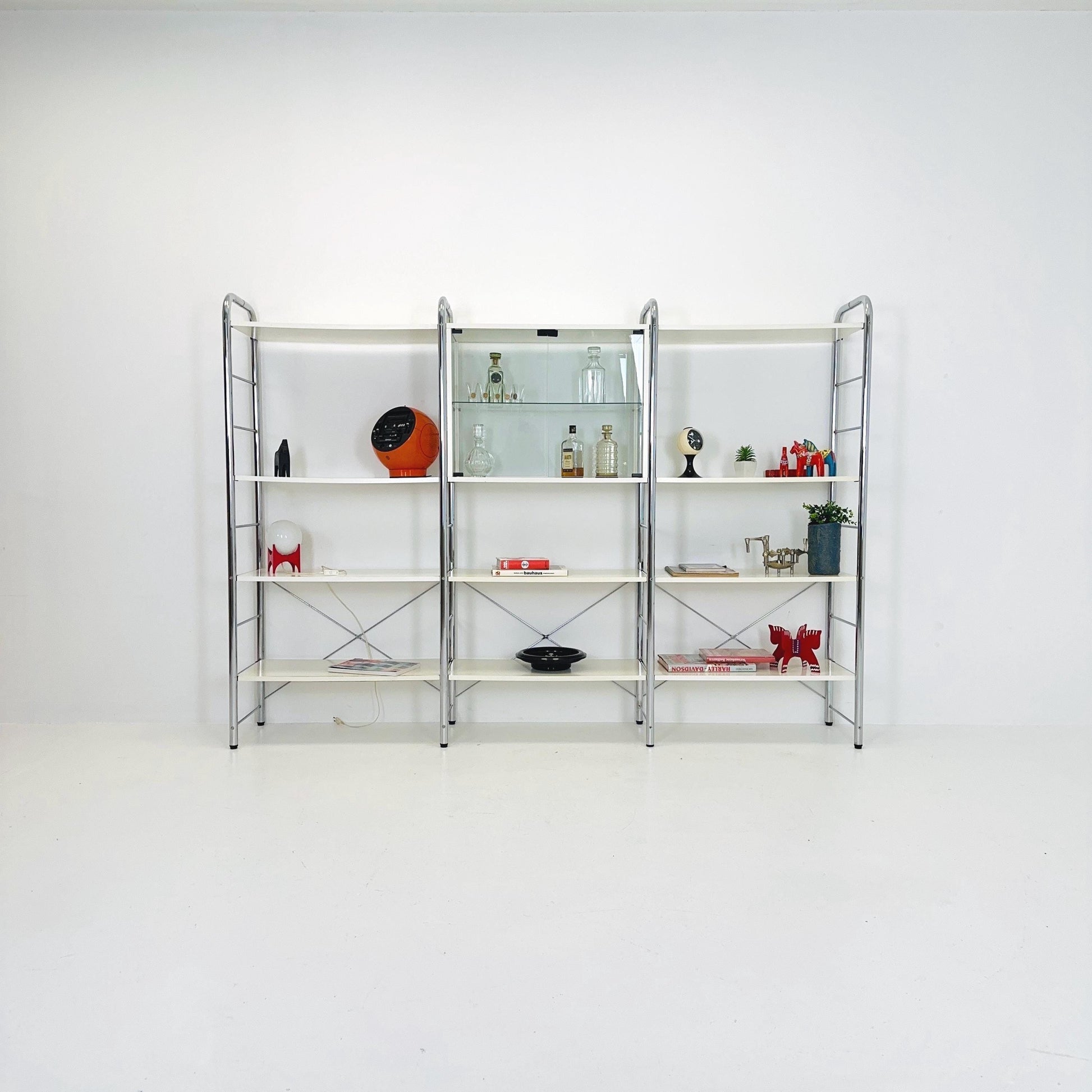 Minimalist white standing modular shelving system Niklas BY Rutger Andersson for IKEA Sweden 1980s
