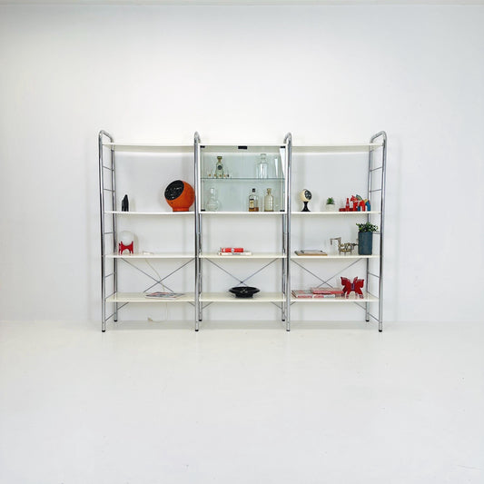 Minimalist white standing modular shelving system Niklas BY Rutger Andersson for IKEA Sweden 1980s
